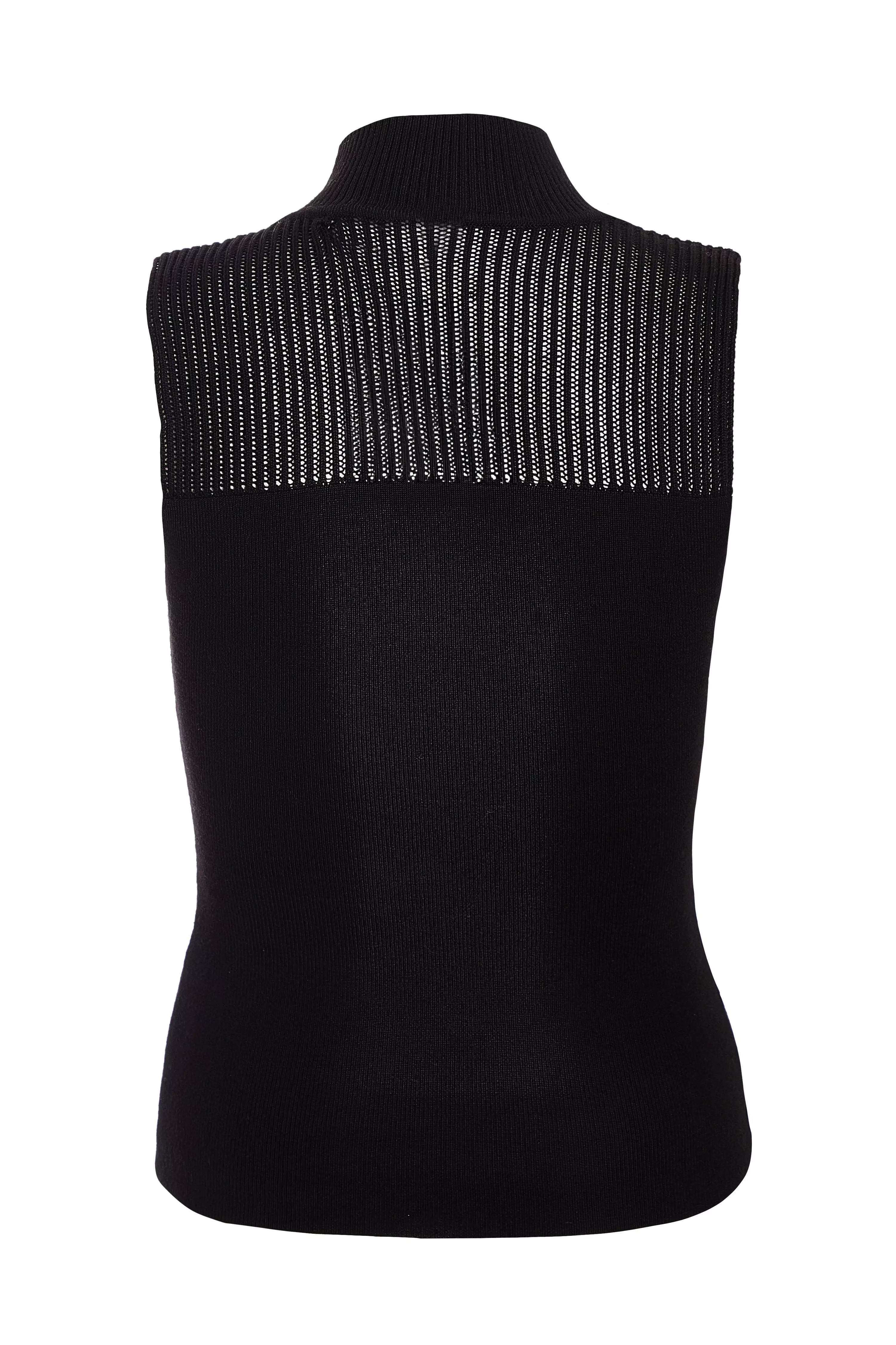 Black Knit High Neck Top 