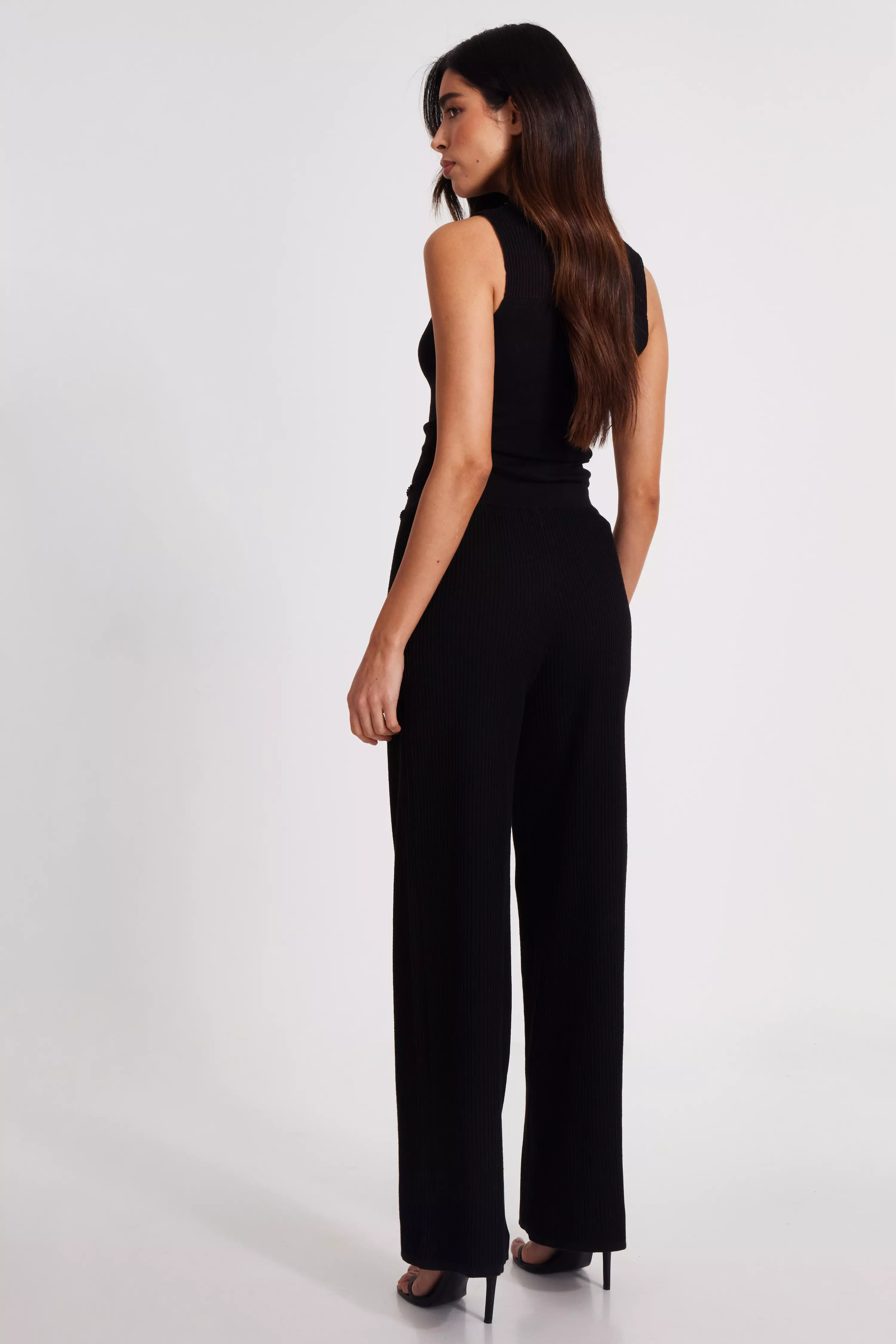 Black Knit Beaded Trousers