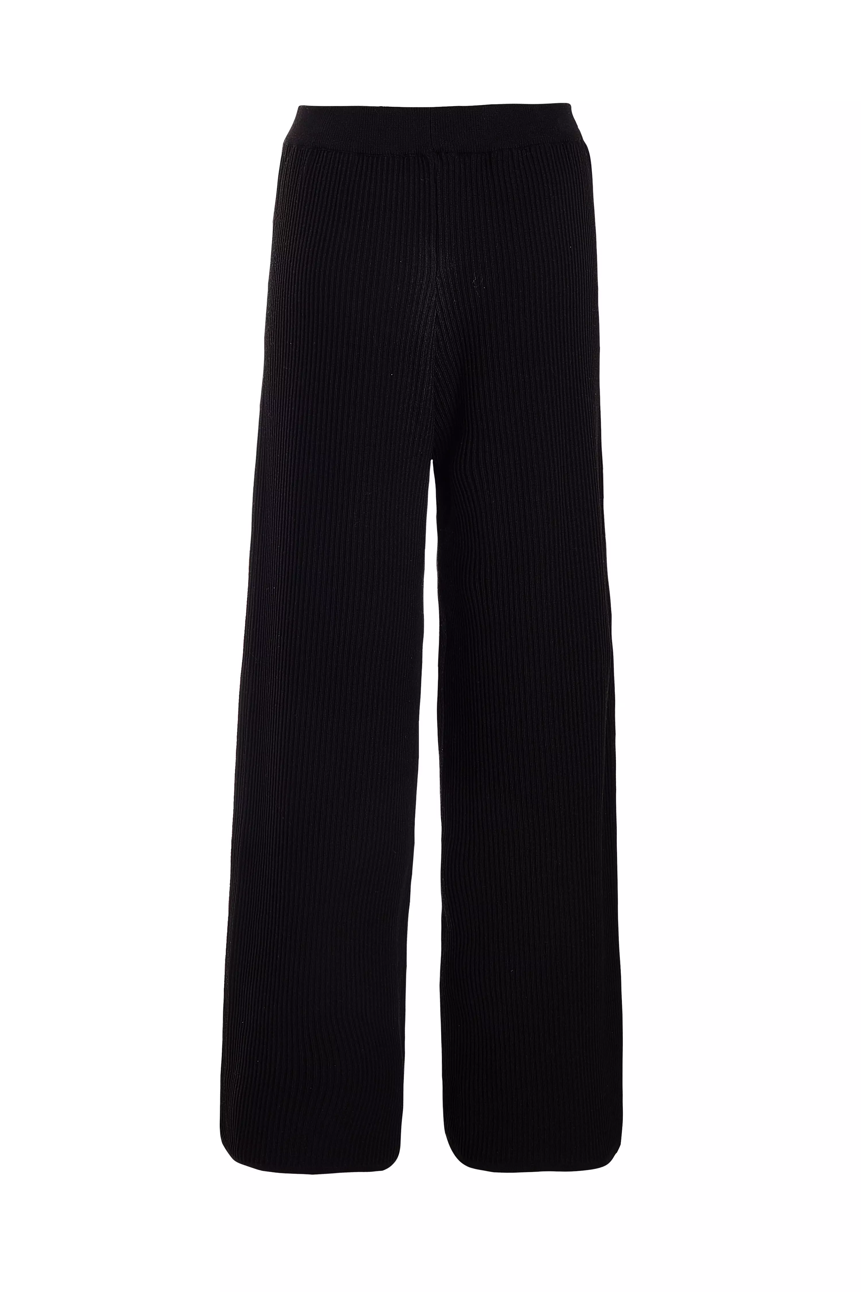 Black Knit Beaded Trousers