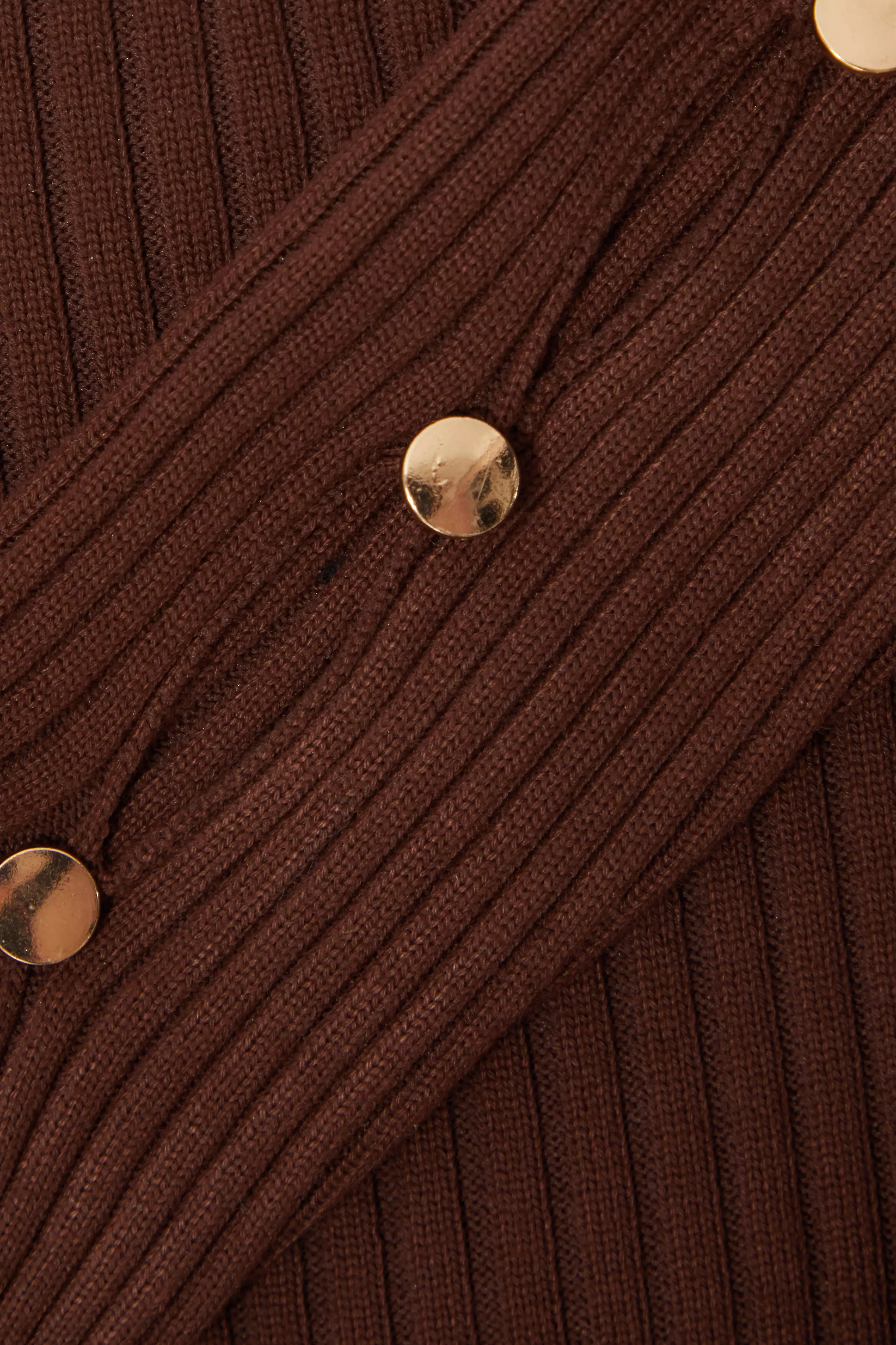 Brown Knit Crossover Cropped Jumper