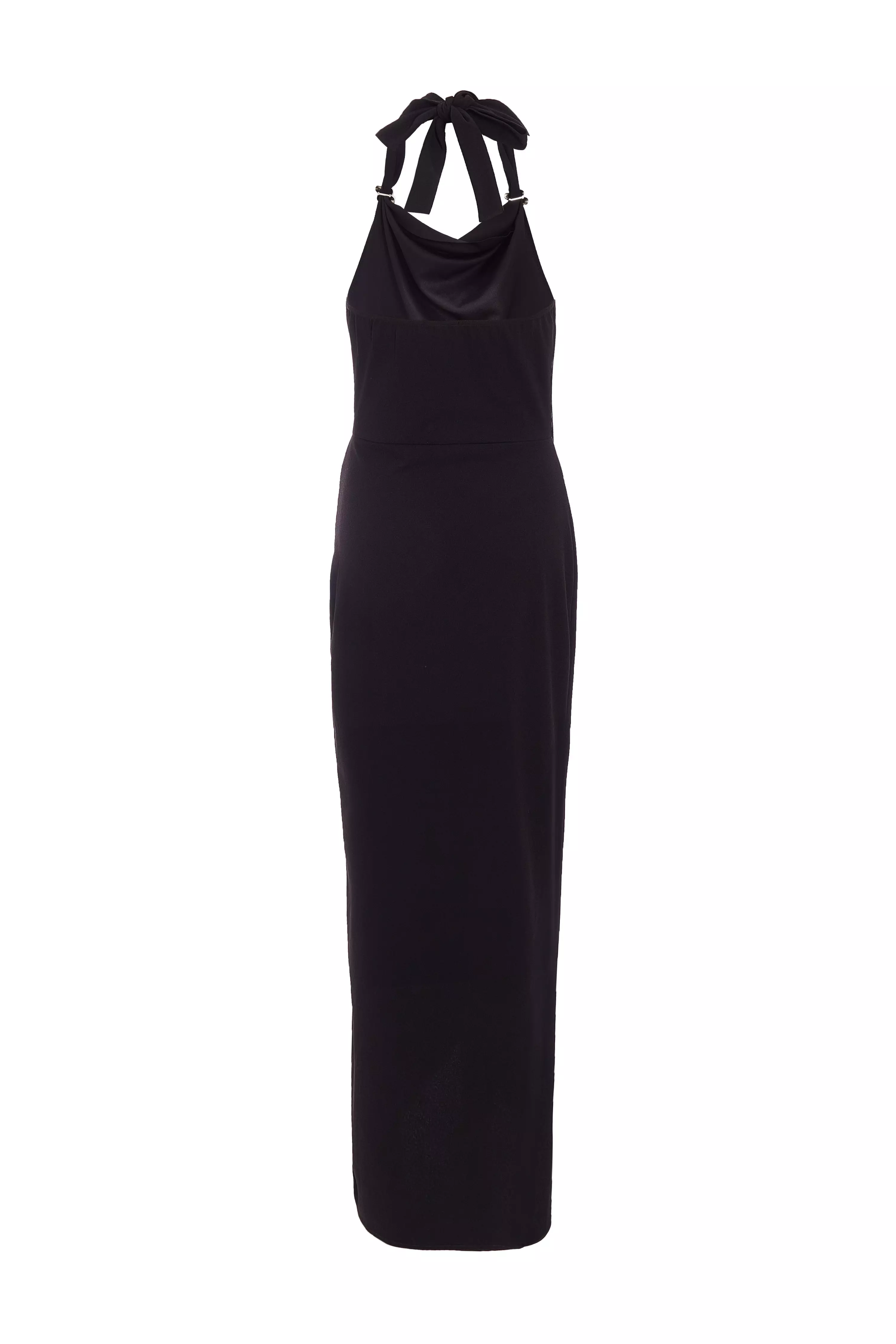 Black Halter Neck Maxi Dress