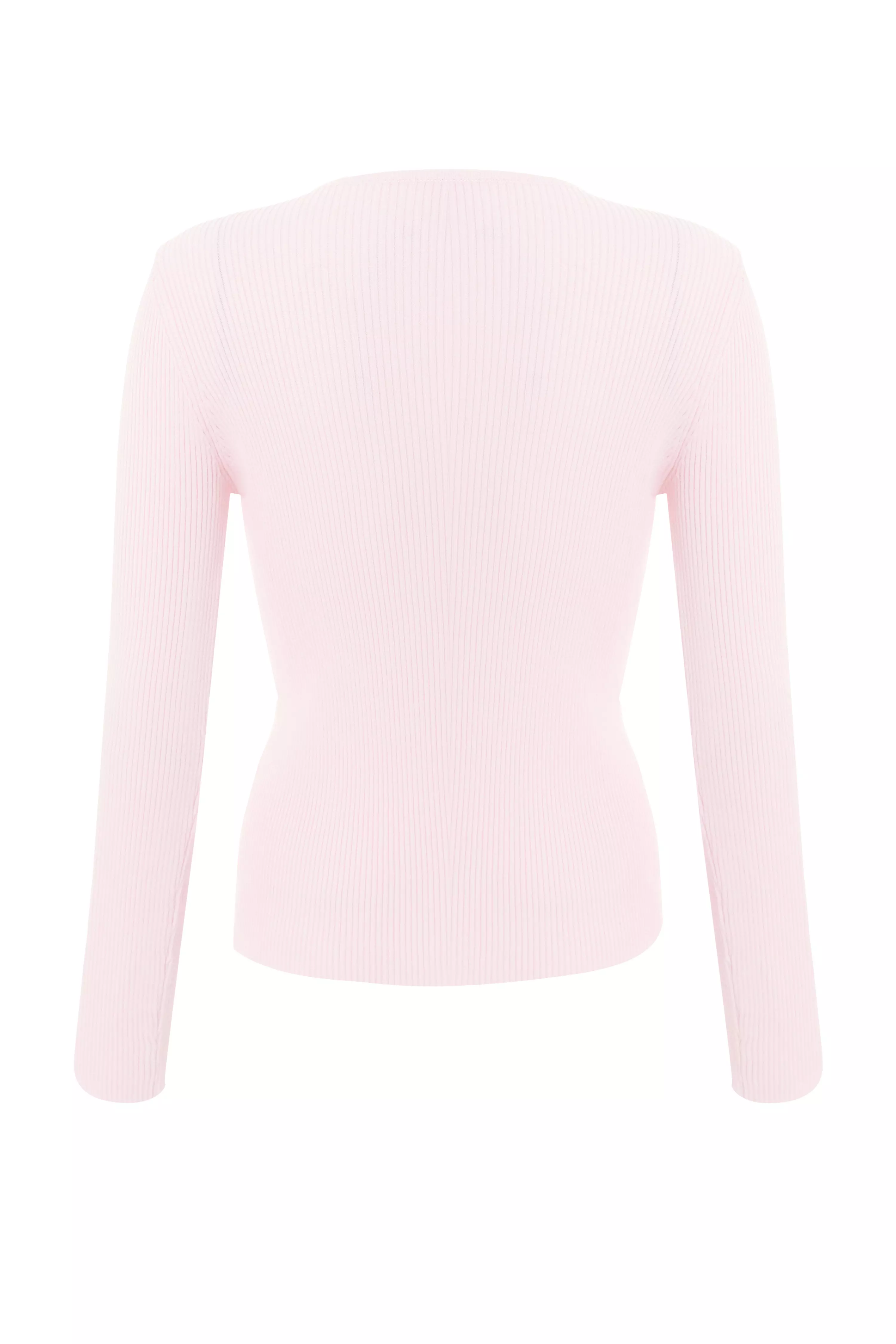 Pink Knitted Bow Detail Top