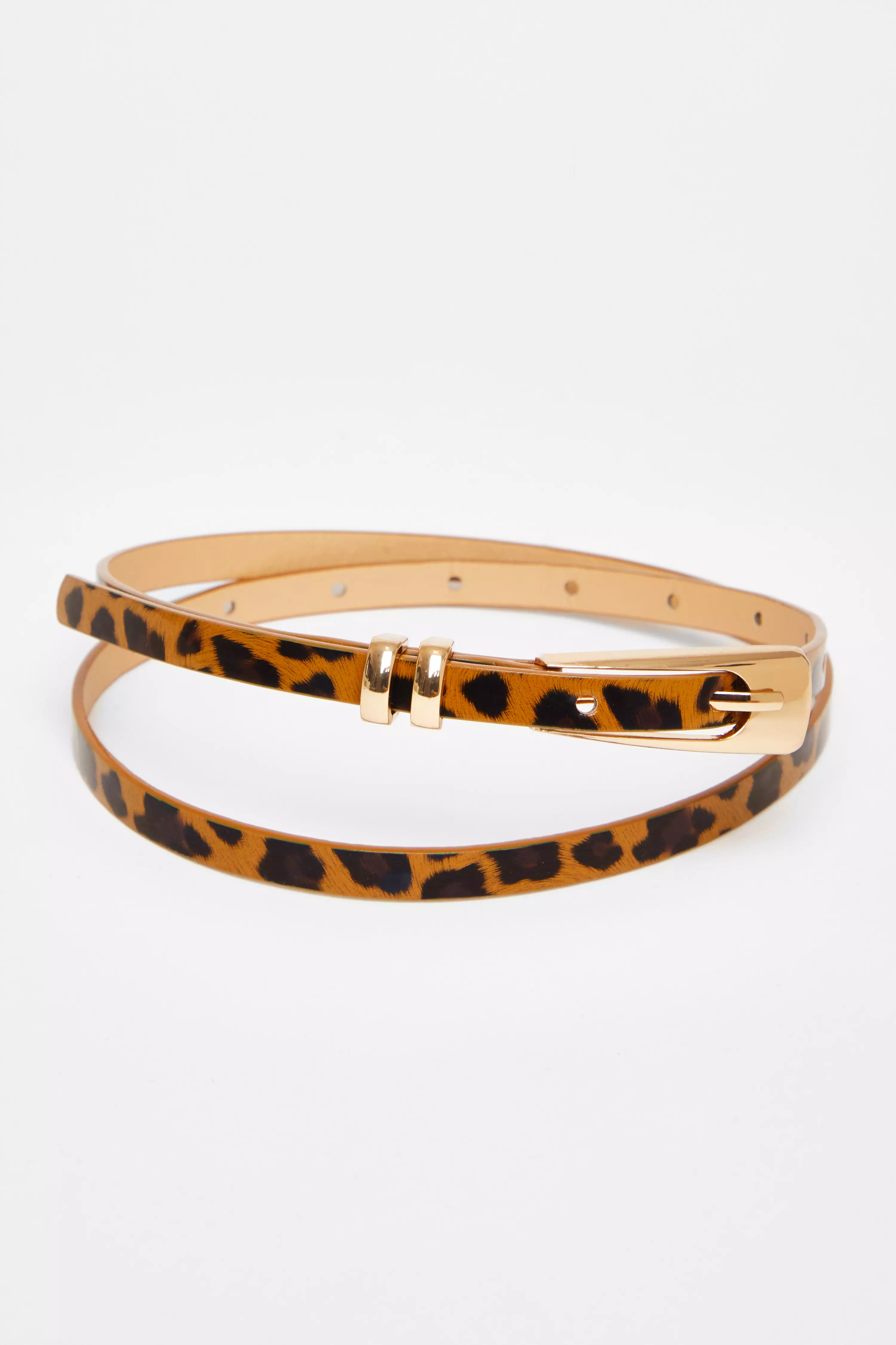 Leopard Print Thin Belt 