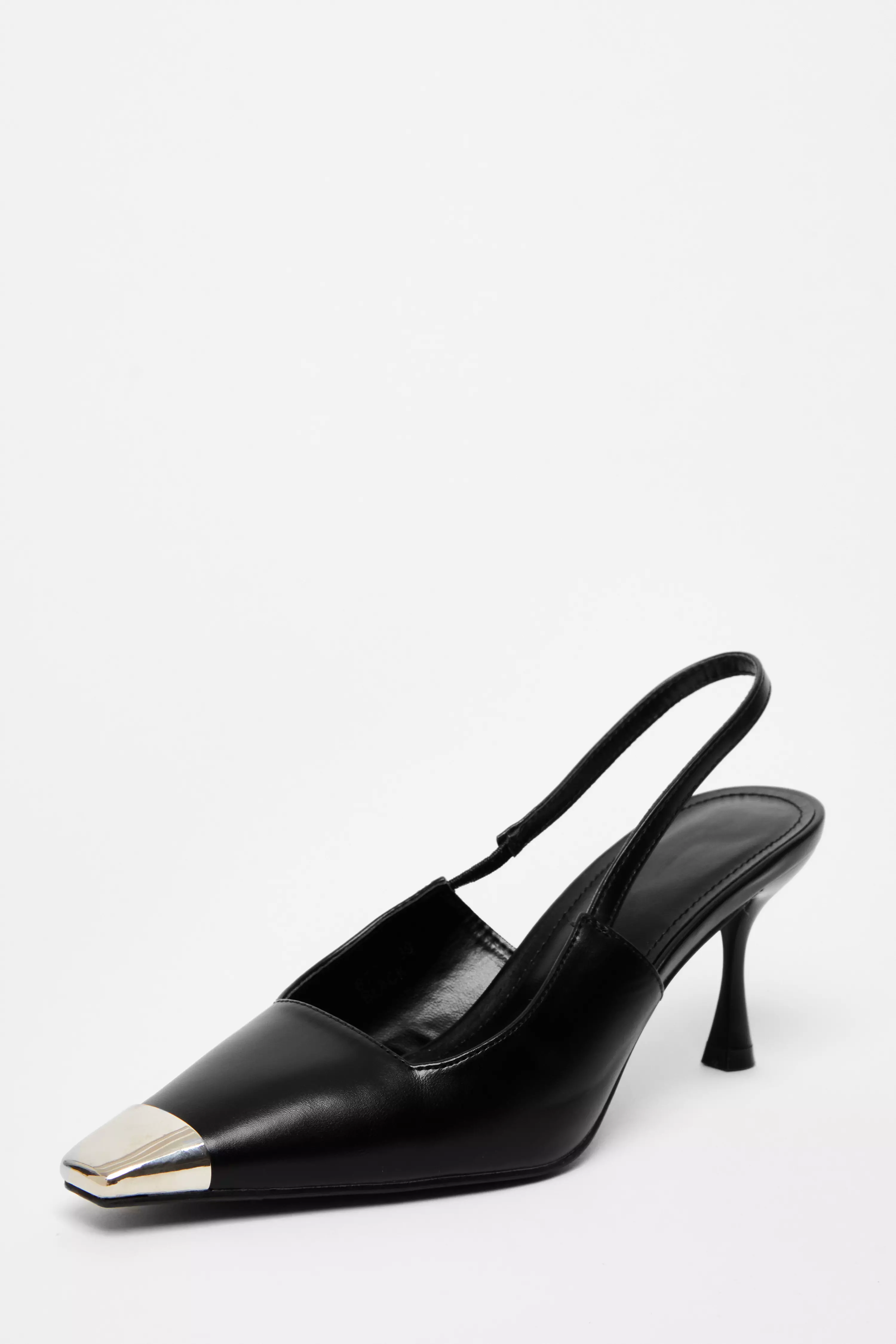 Black Patent Court Heel