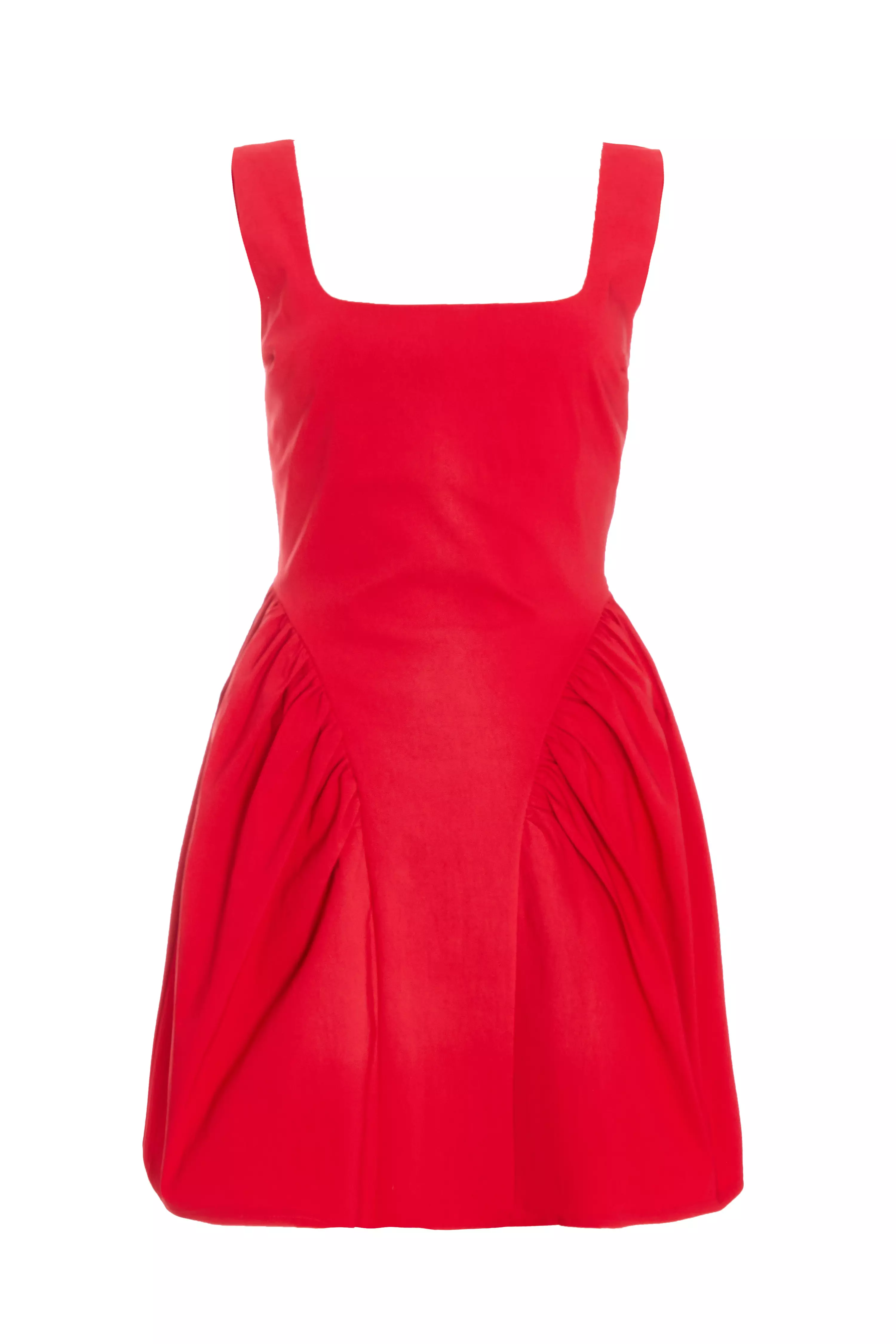 Red Scoop Back Skater Dress