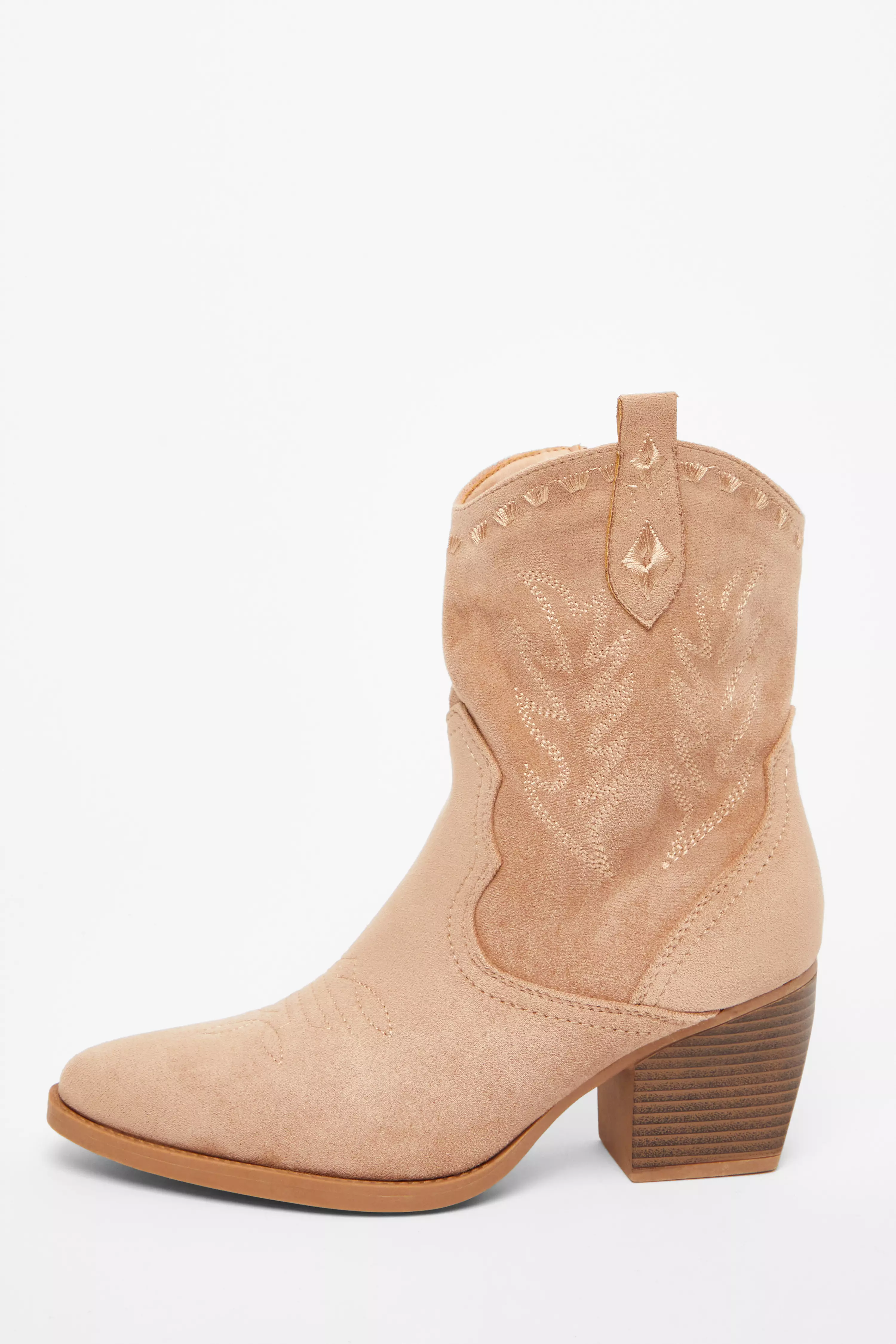 Taupe Western Ankle Boots