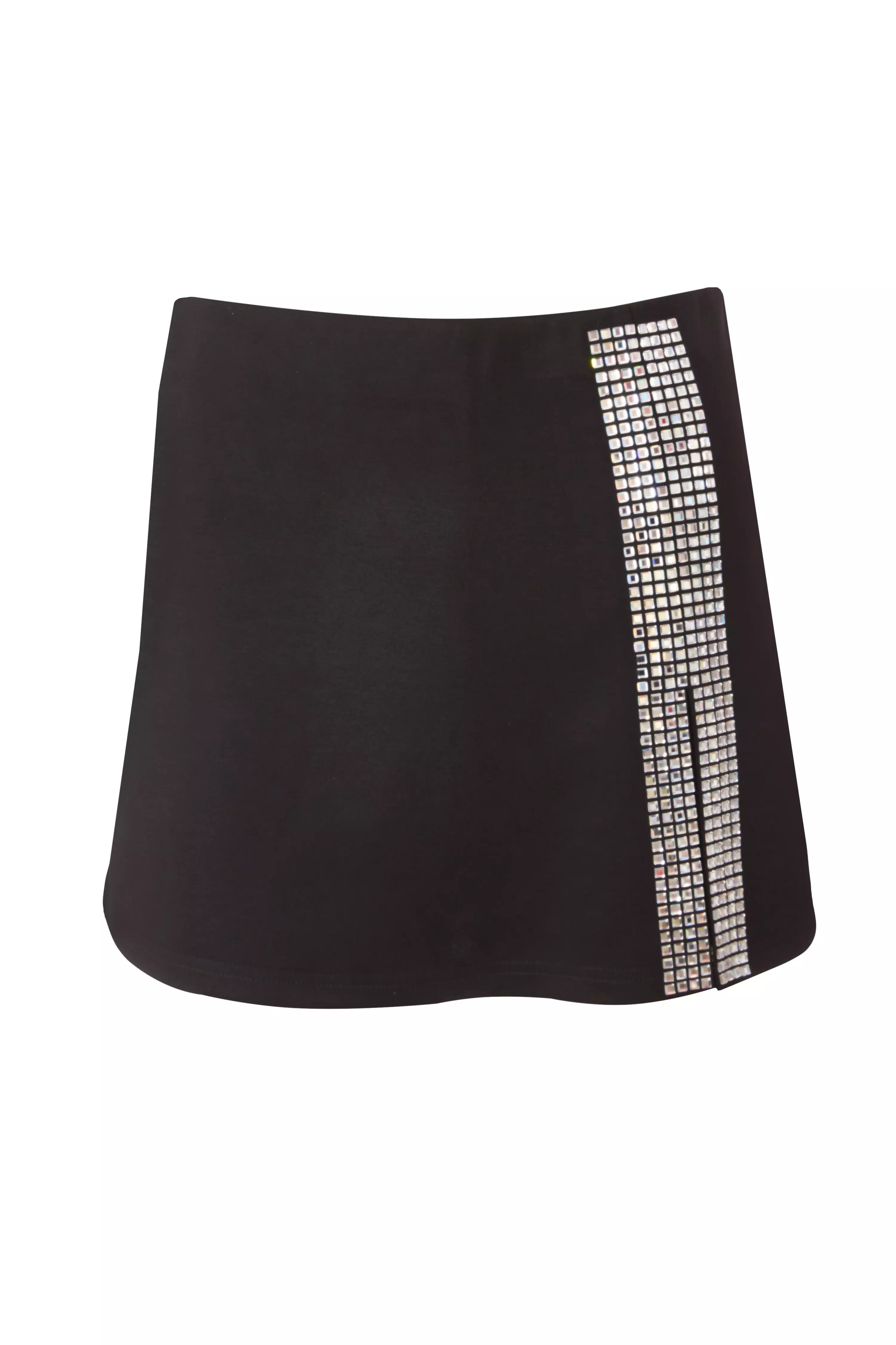 Black Rhinestone Embellished Skort 