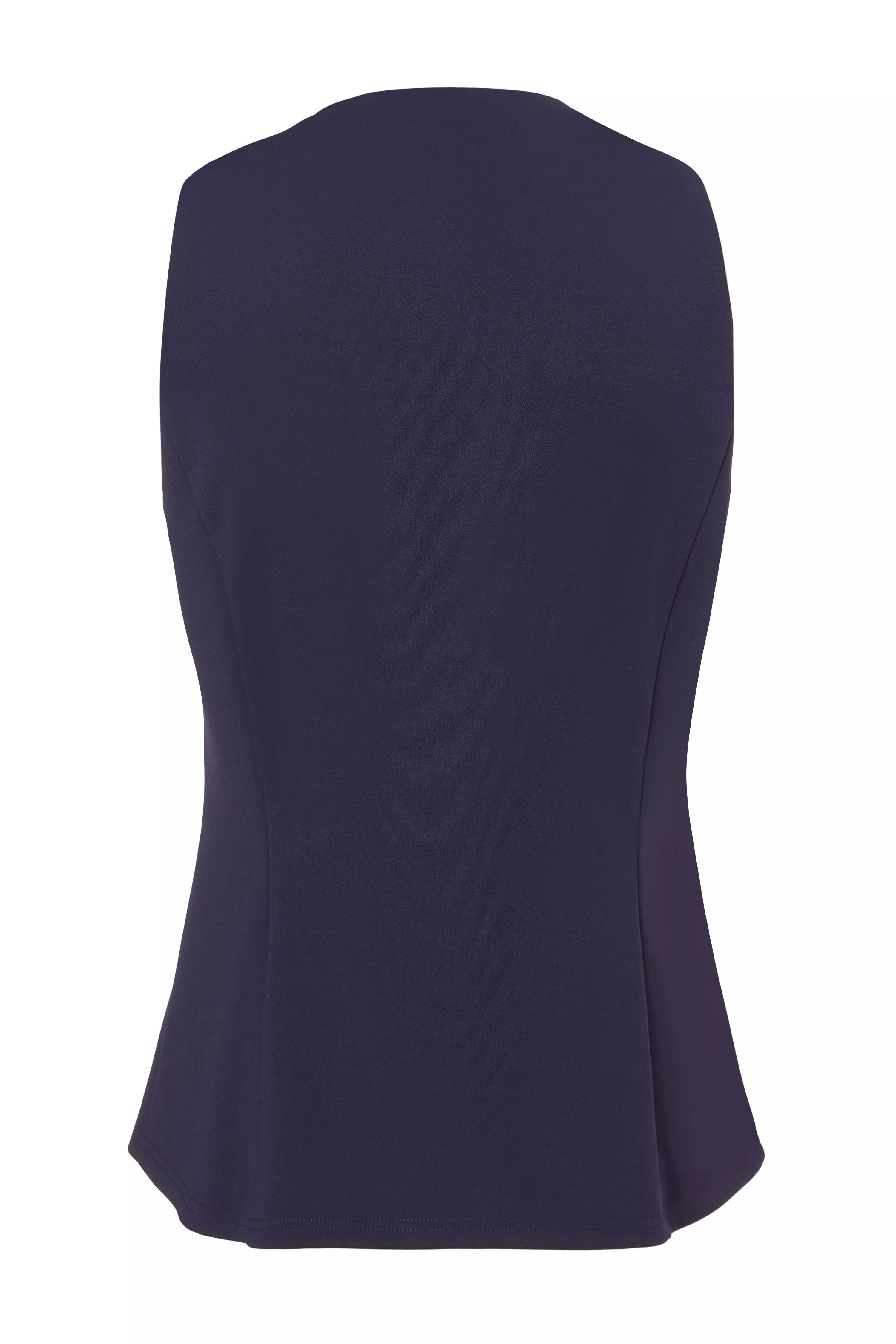 Navy Button Front Waistcoat