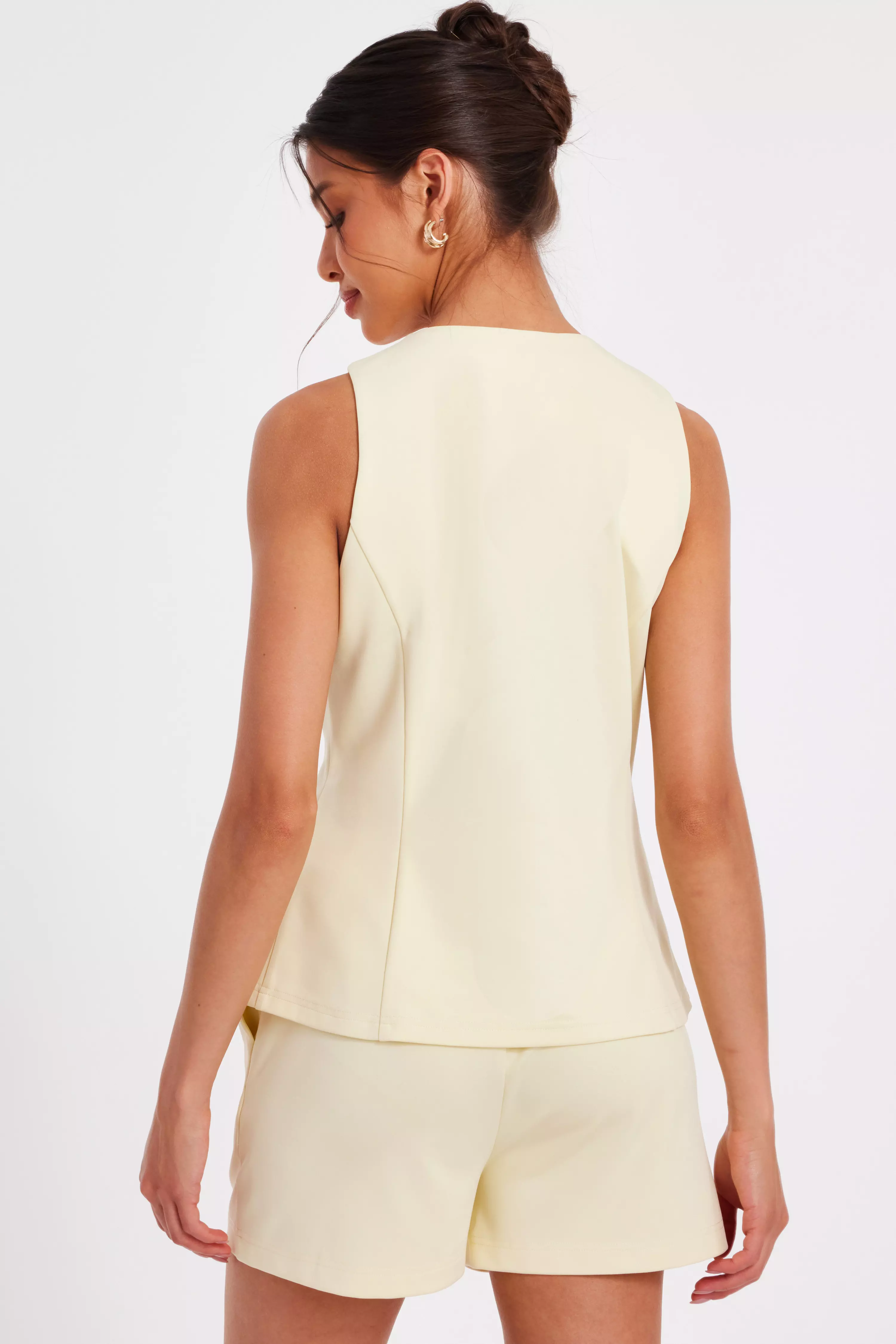 Yellow Button Front Waistcoat