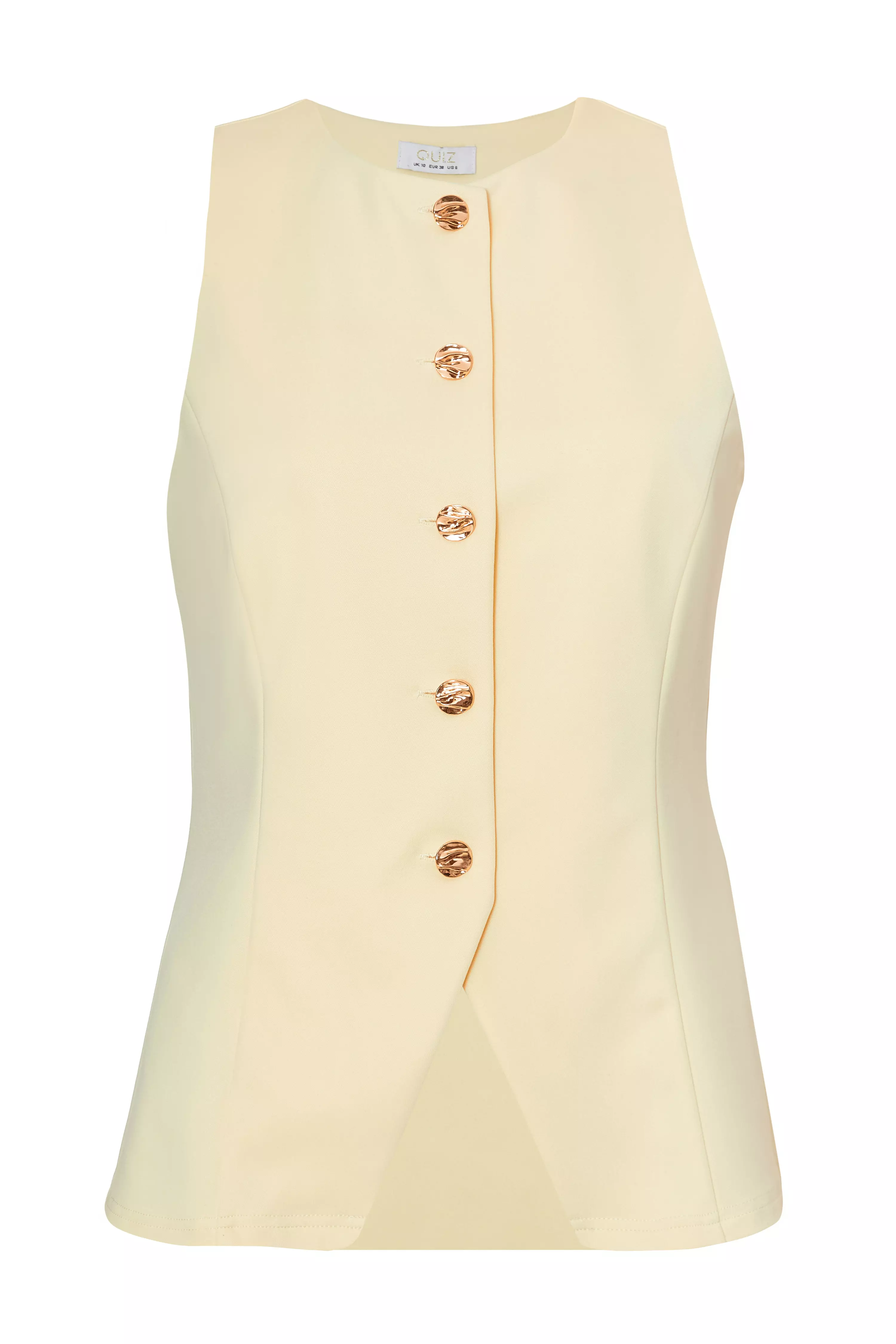 Yellow Button Front Waistcoat