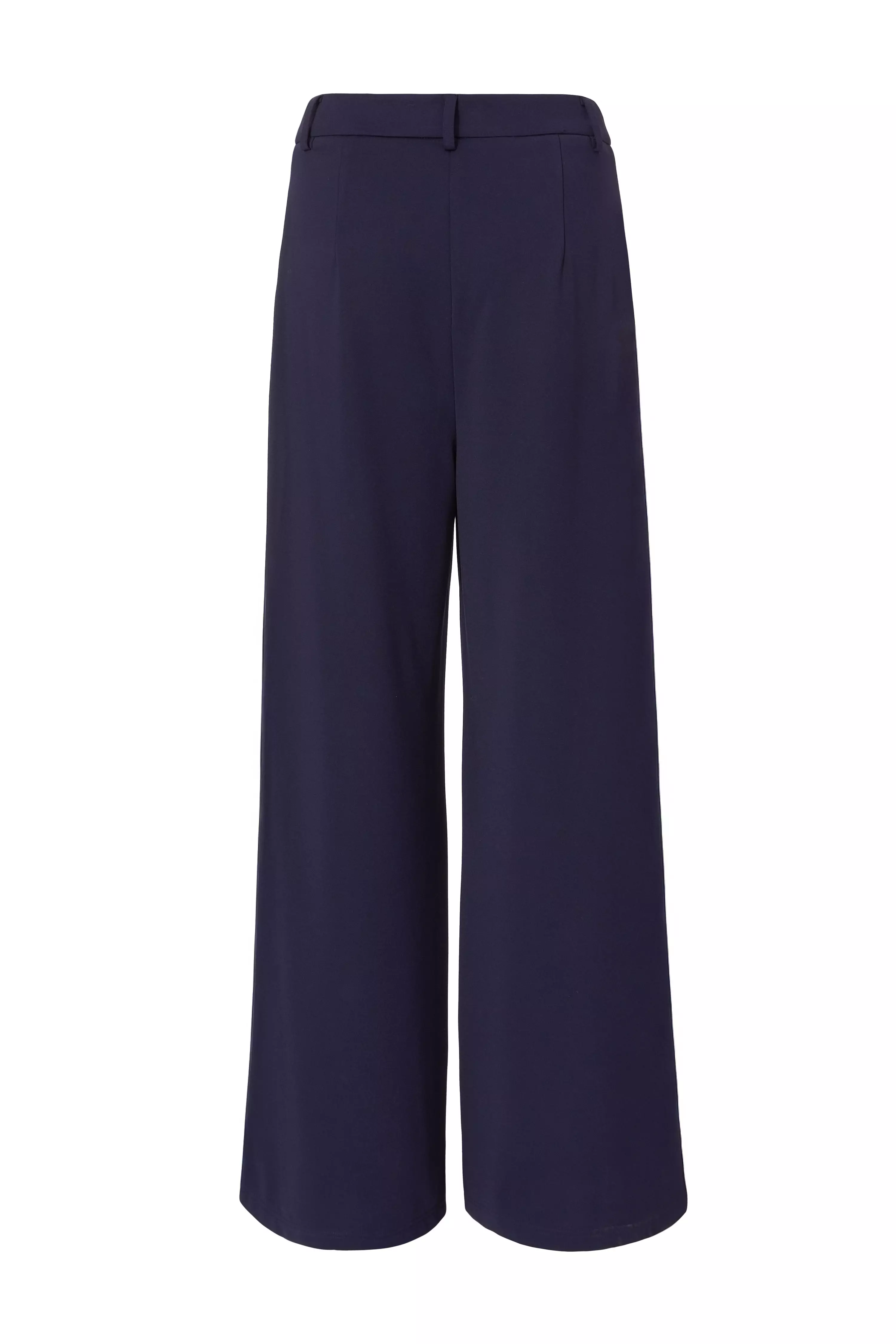 Navy Wide Leg Trousers