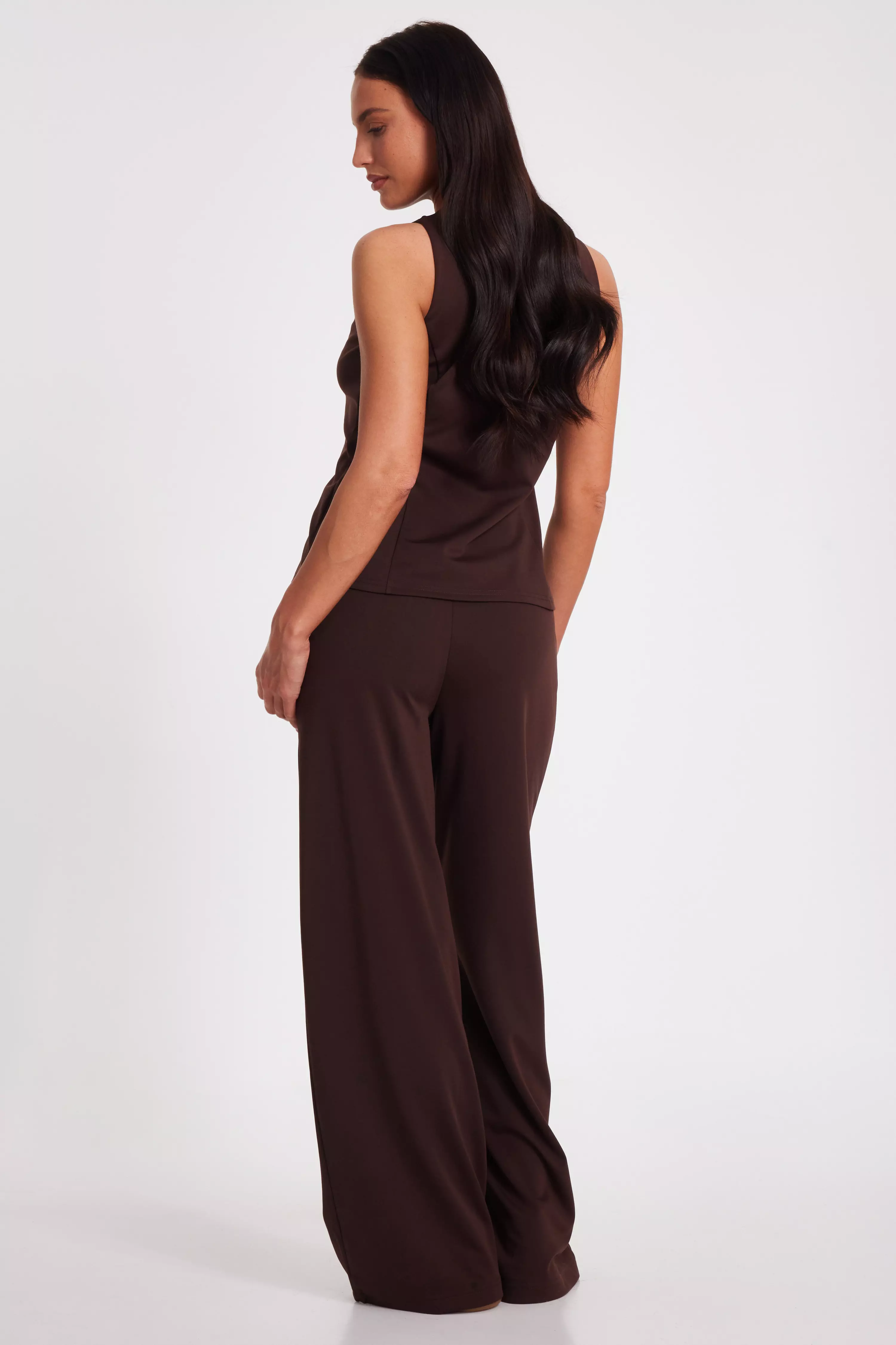 Brown Wide Leg Trousers