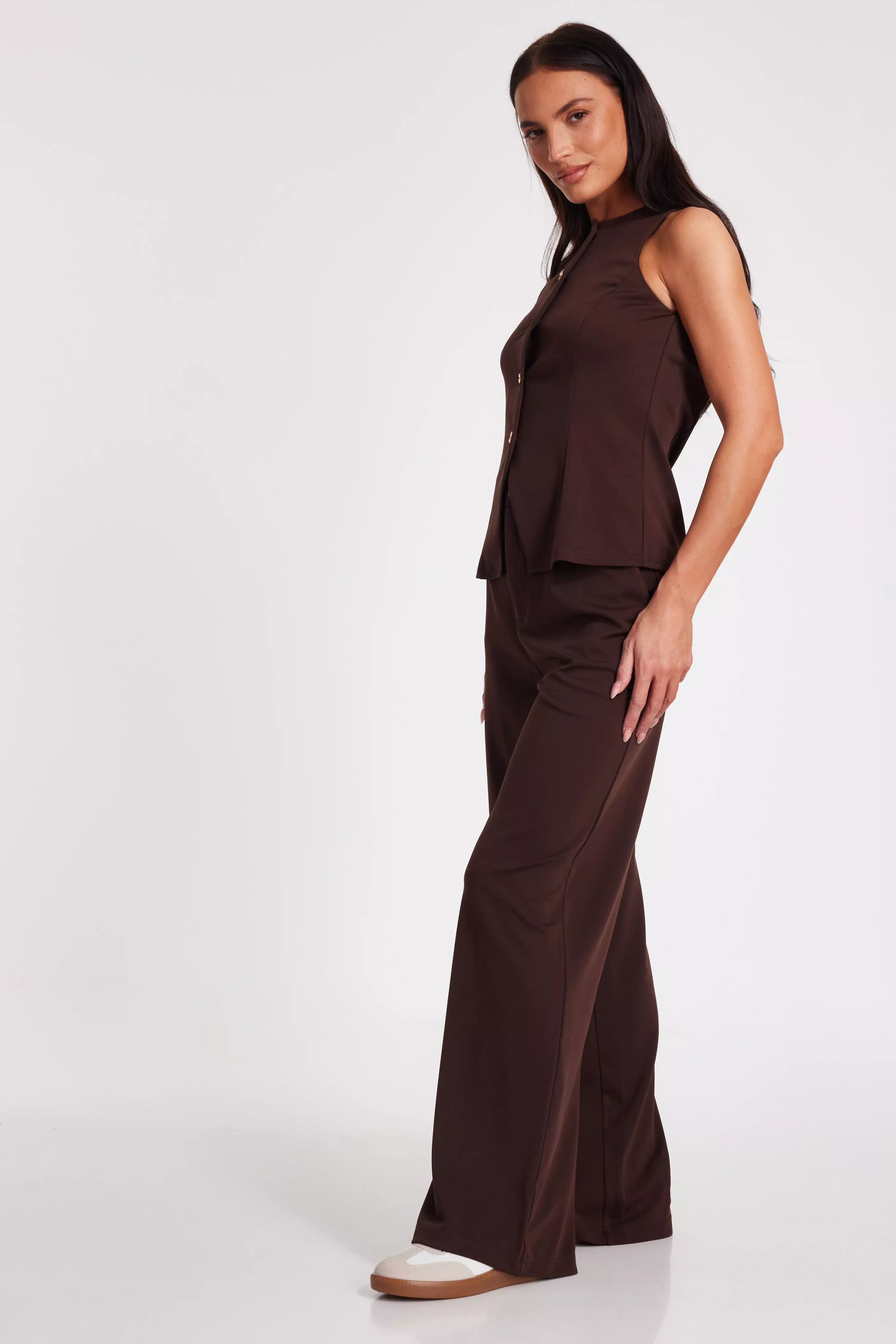 Brown Wide Leg Trousers