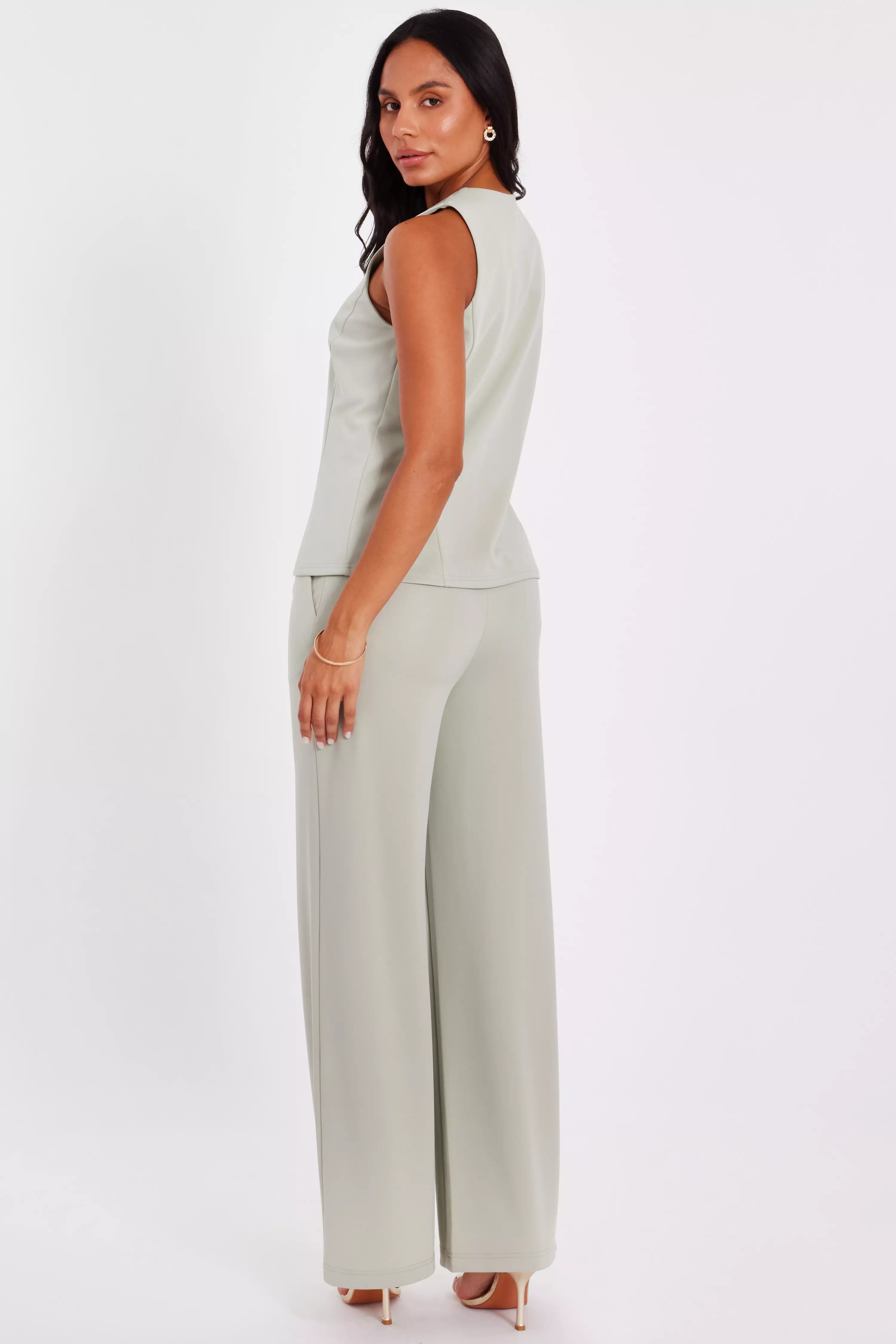 Sage Wide Leg Trousers