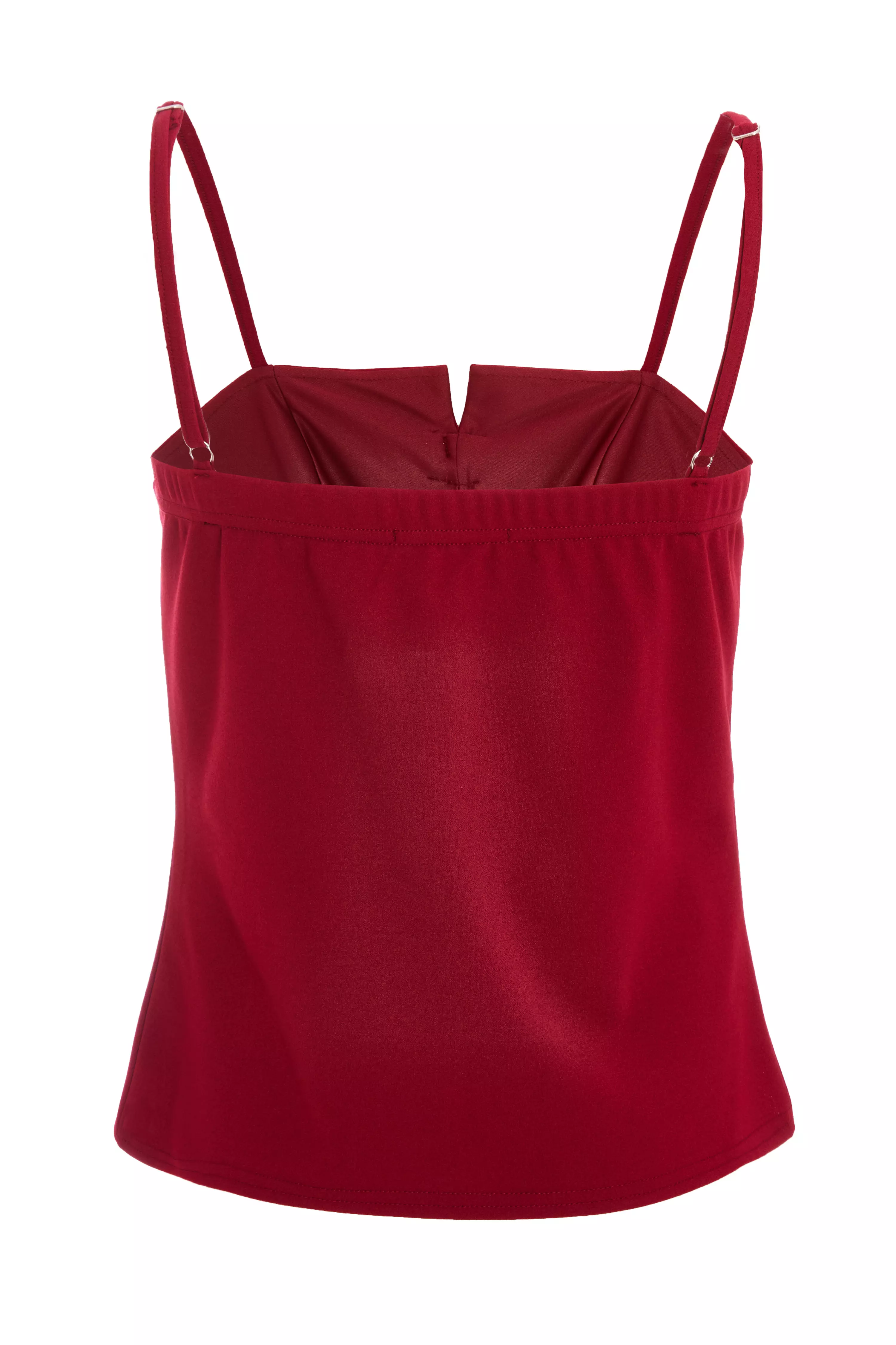 Burgundy Bow Front Strappy Top