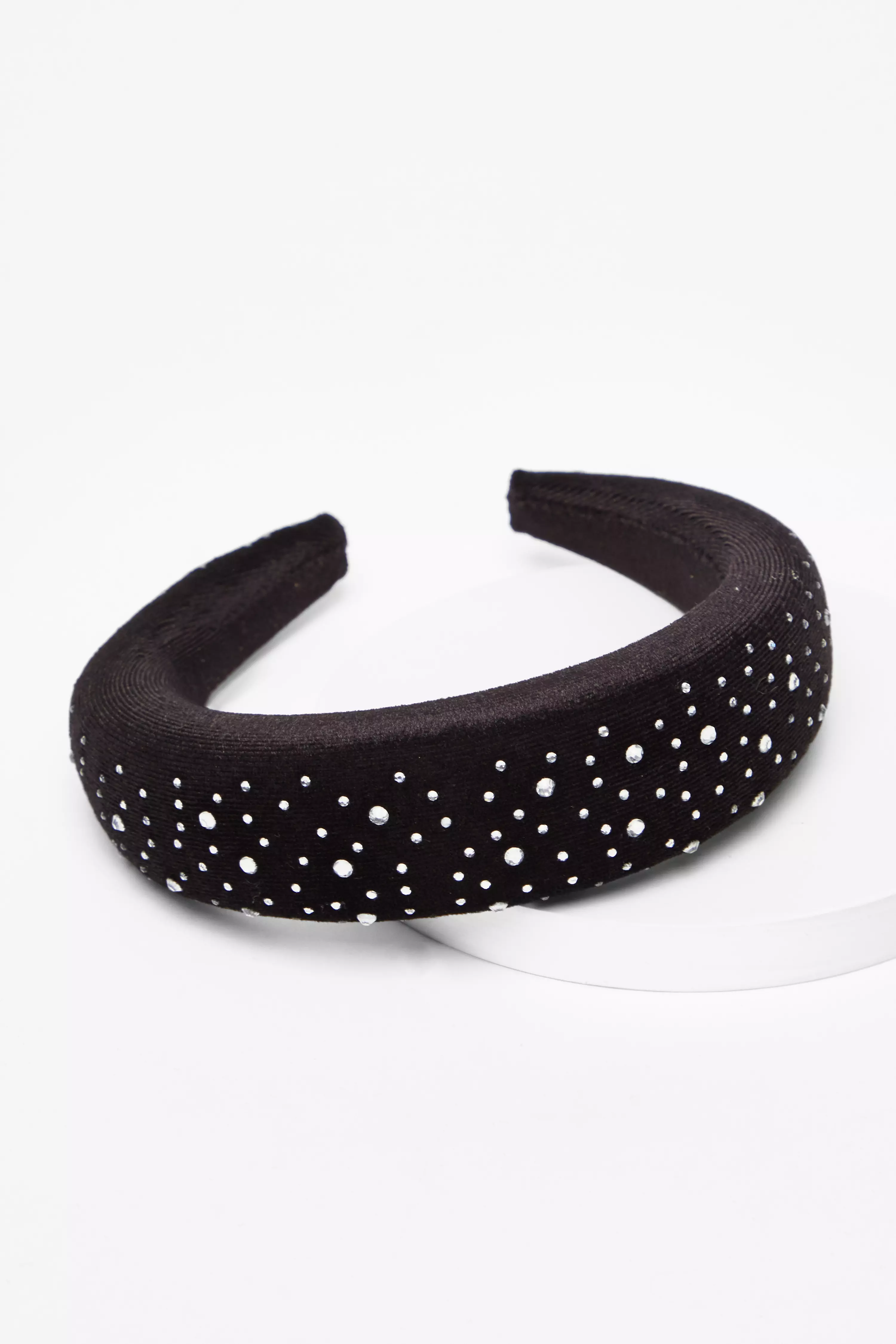 Black Velvet Diamante Headband