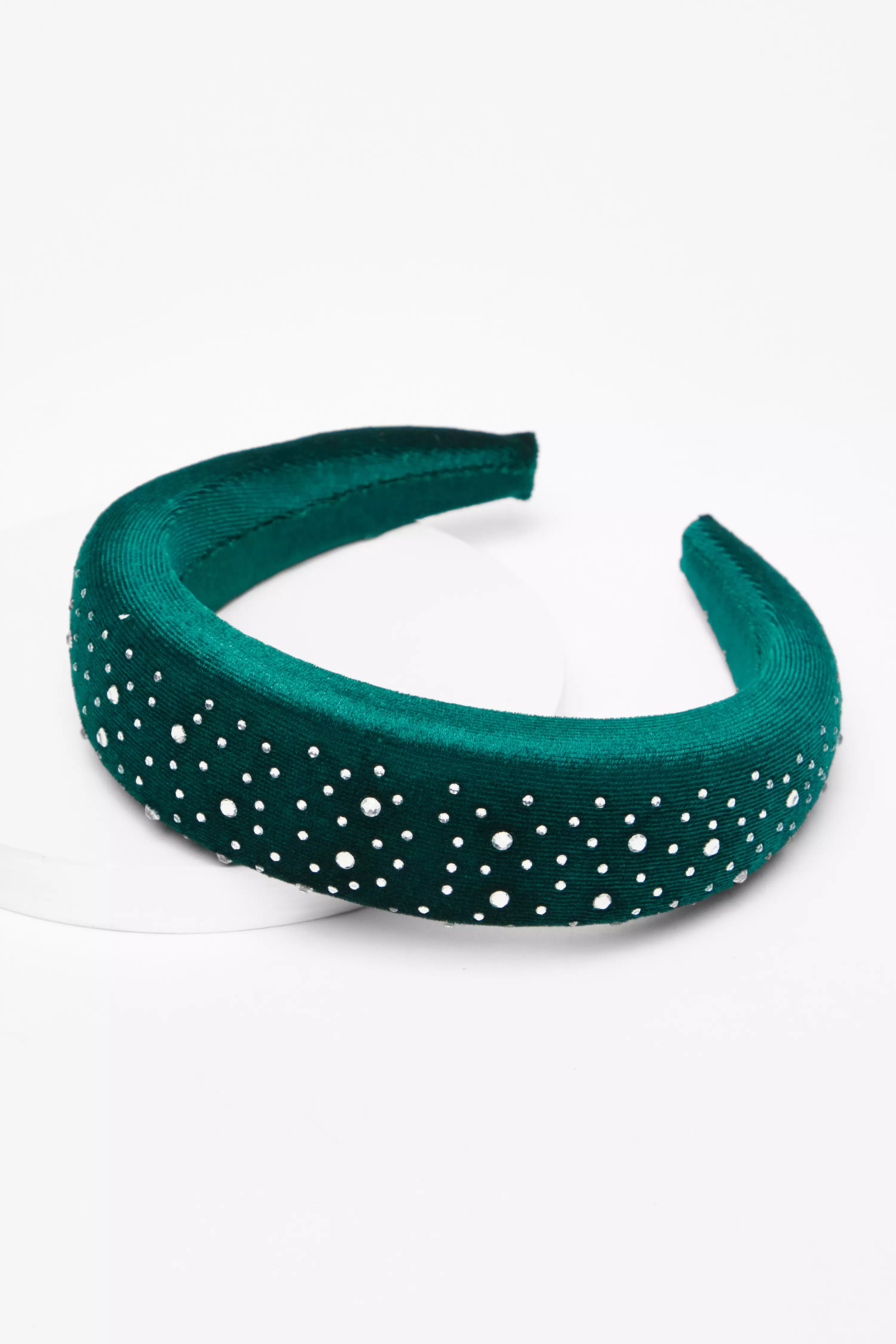 Green Velvet Diamante Headband