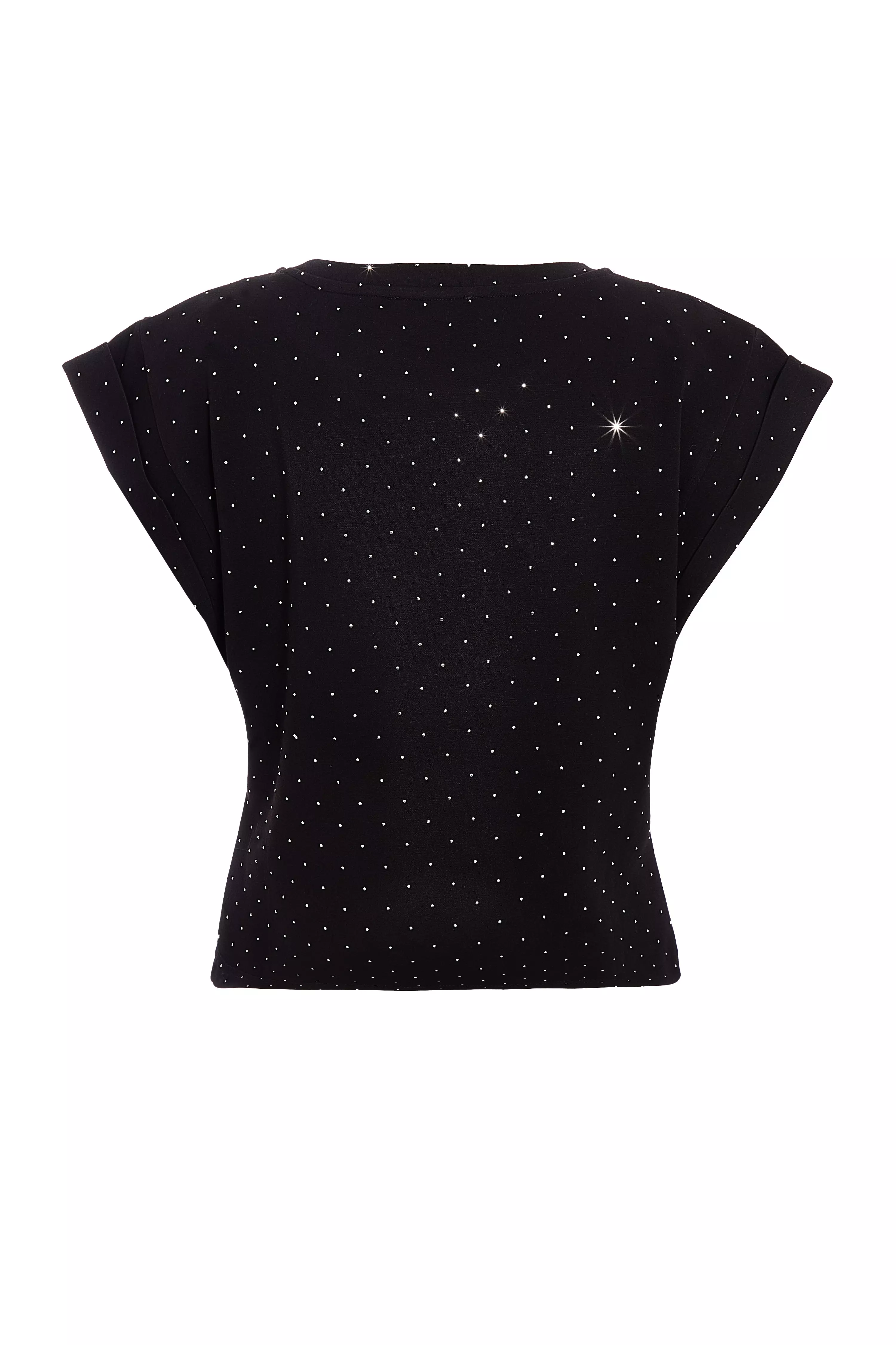 Black Stud Detail Top