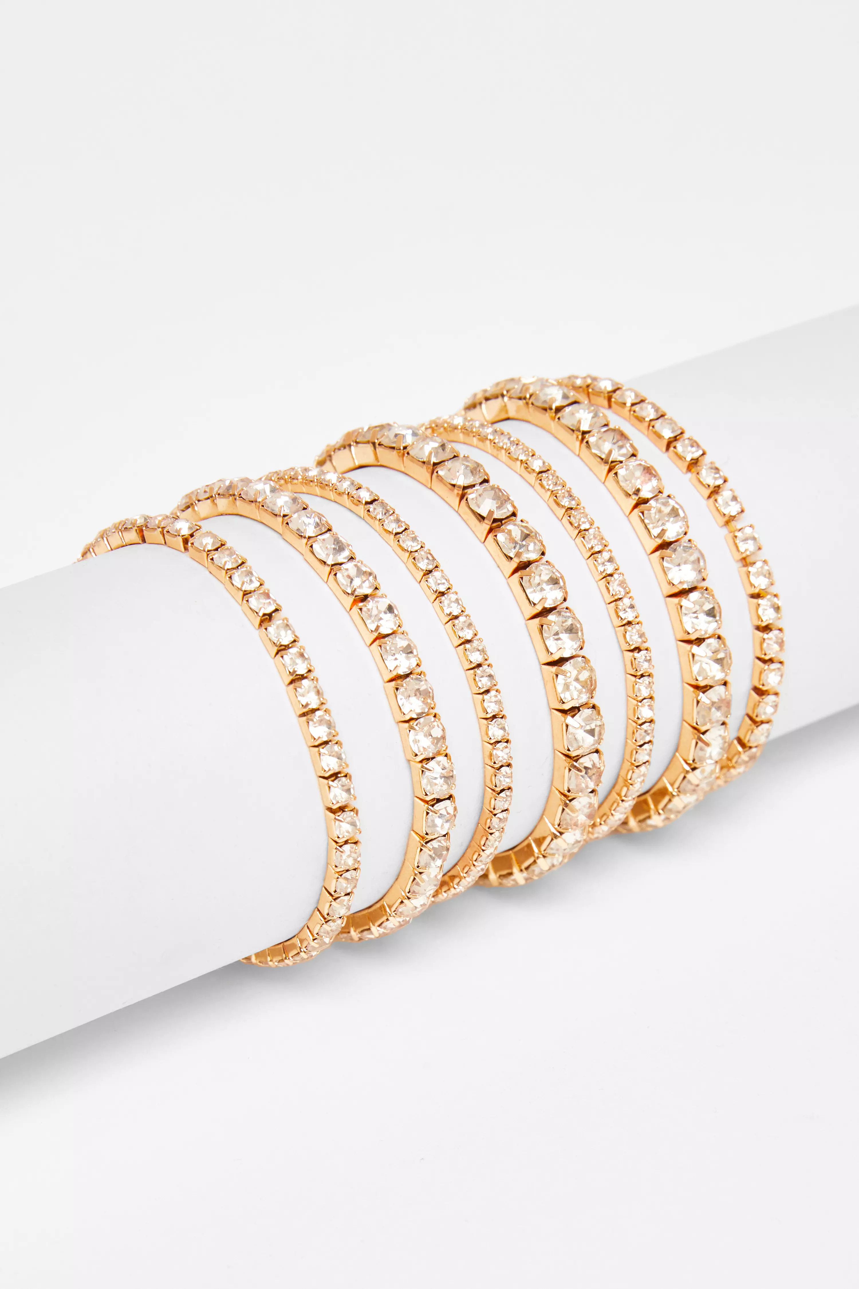 Gold Diamante Stacked Bracelet