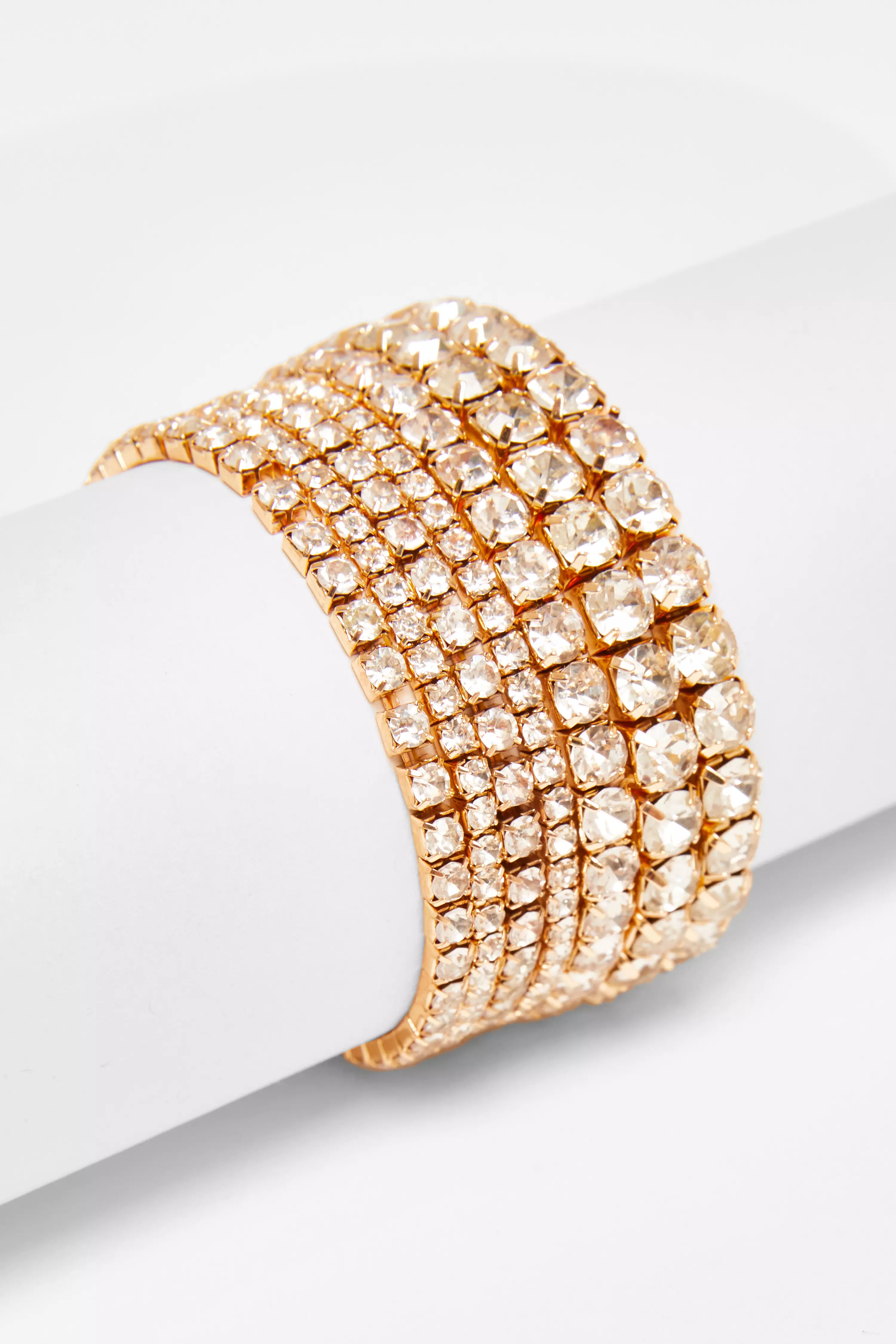 Gold Diamante Stacked Bracelet