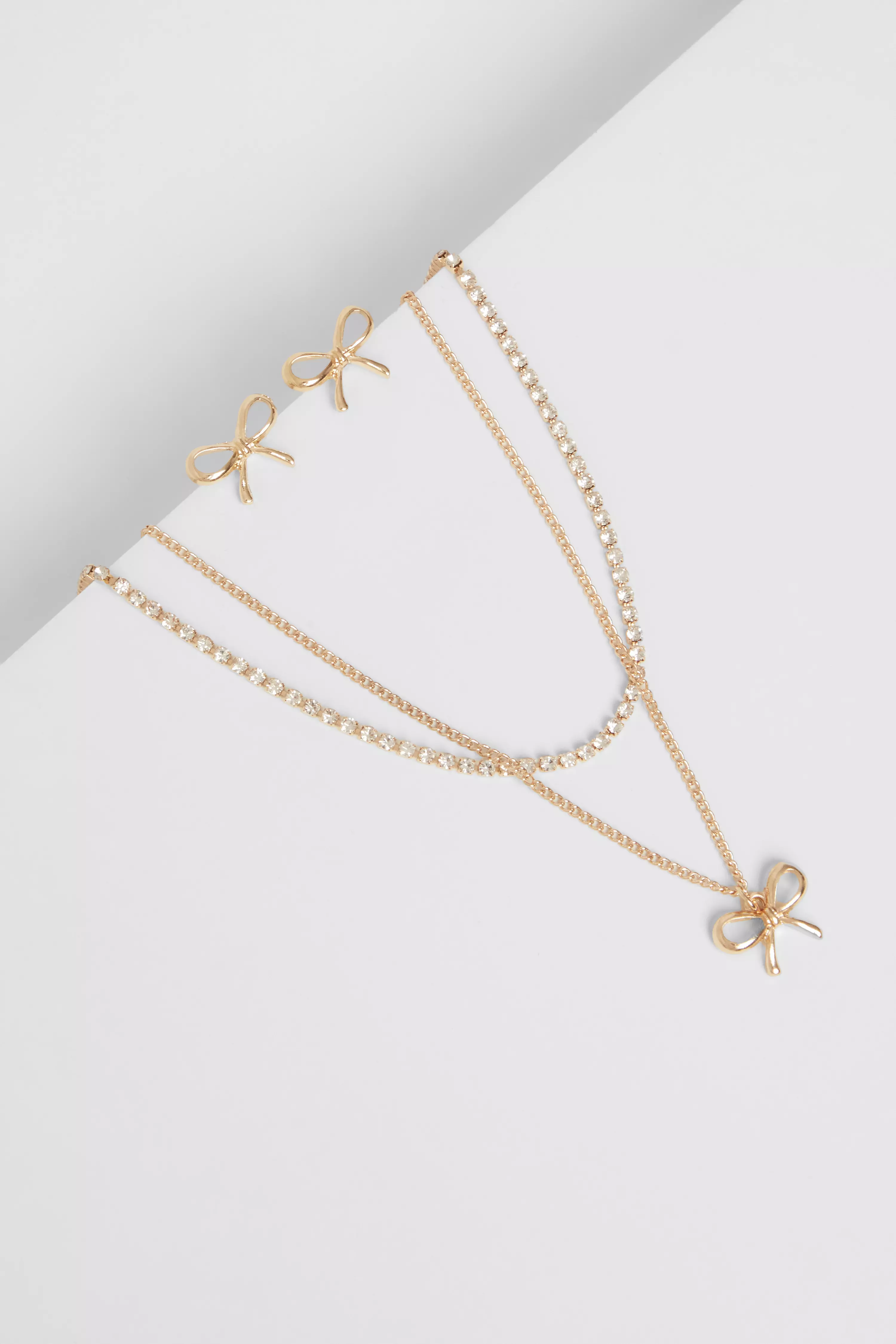 Gold Bow Jewellery Set