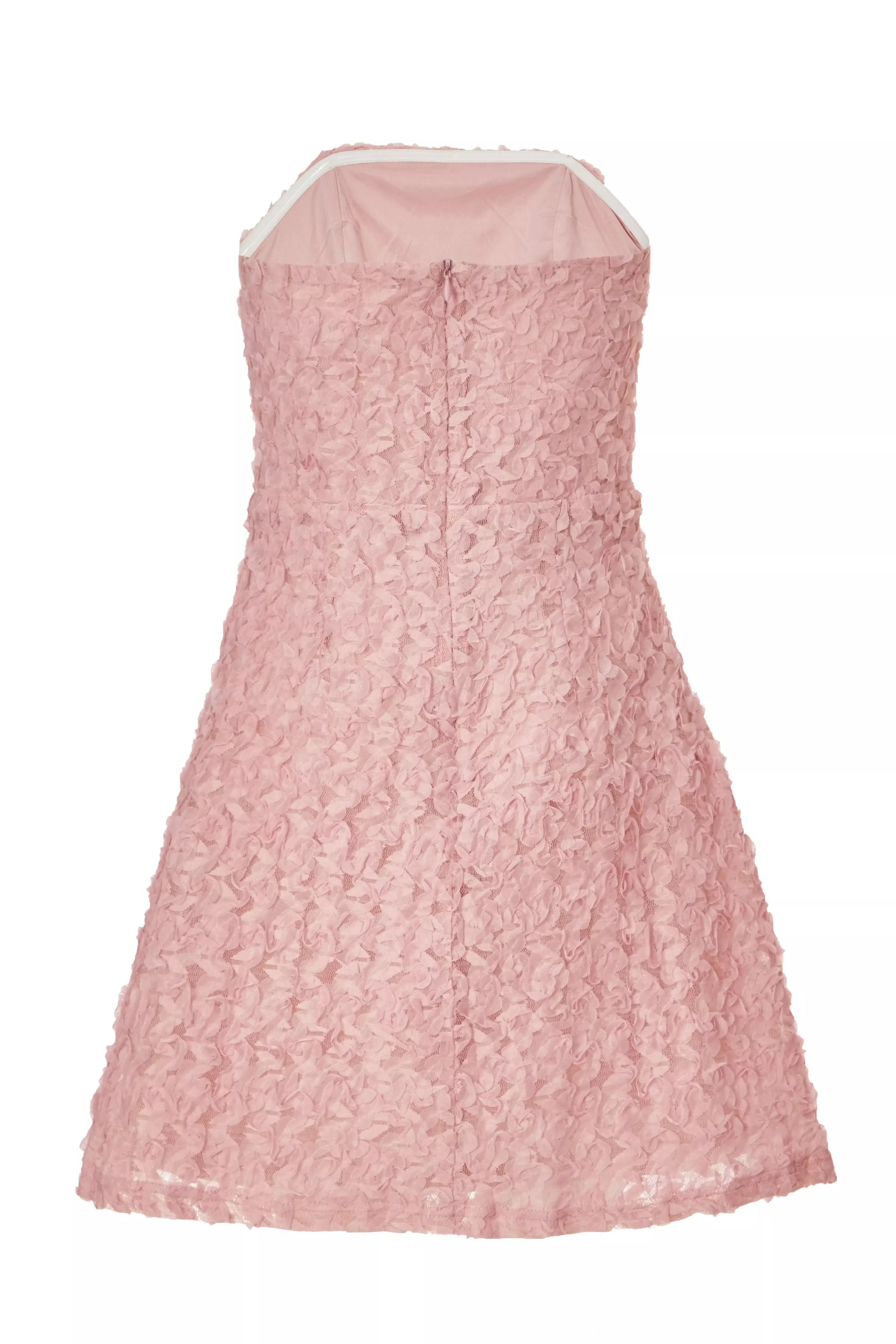 Pink Floral Bandeau Mini Dress