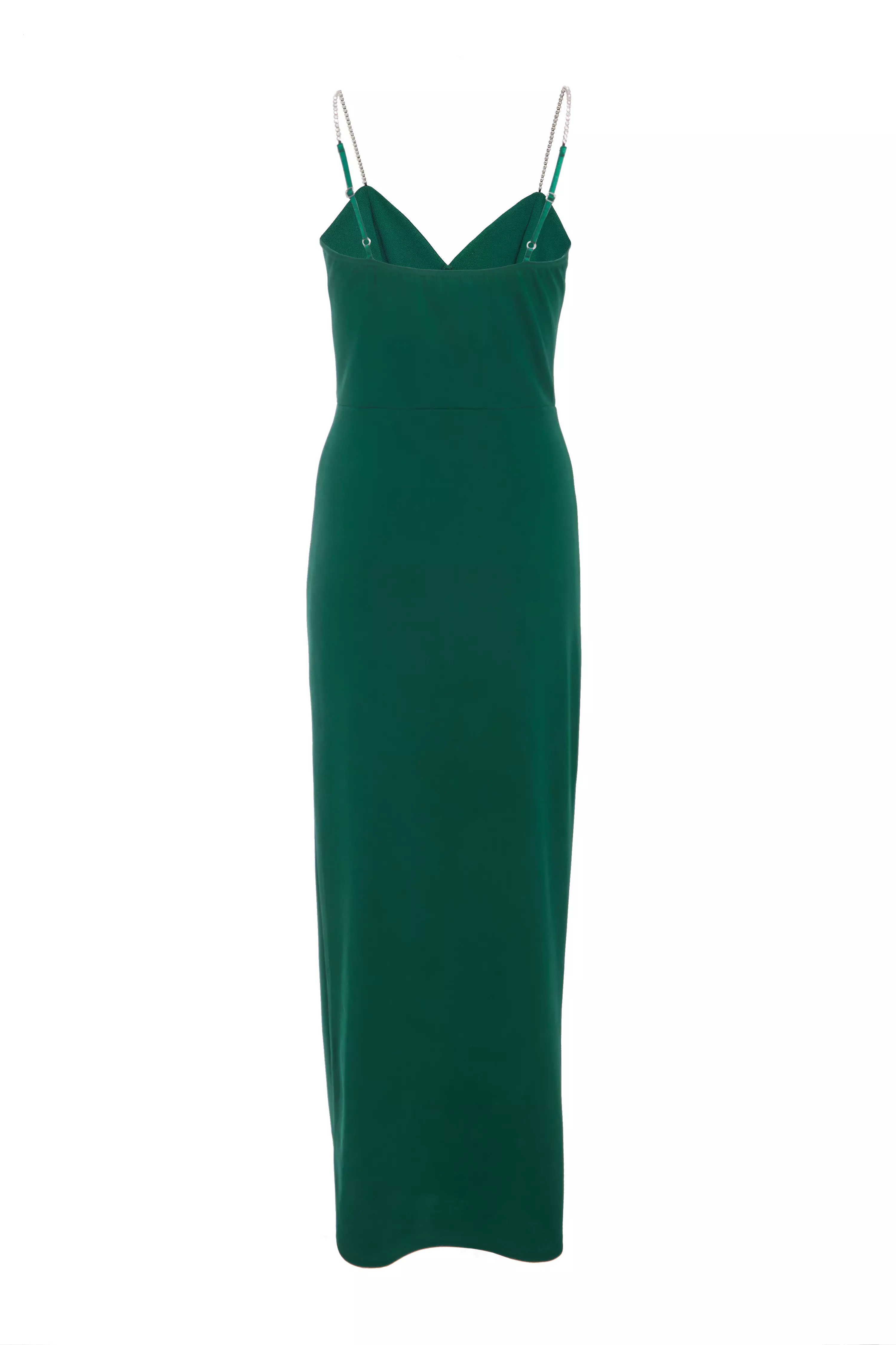 Petite Bottle Green Ruched Maxi Dress