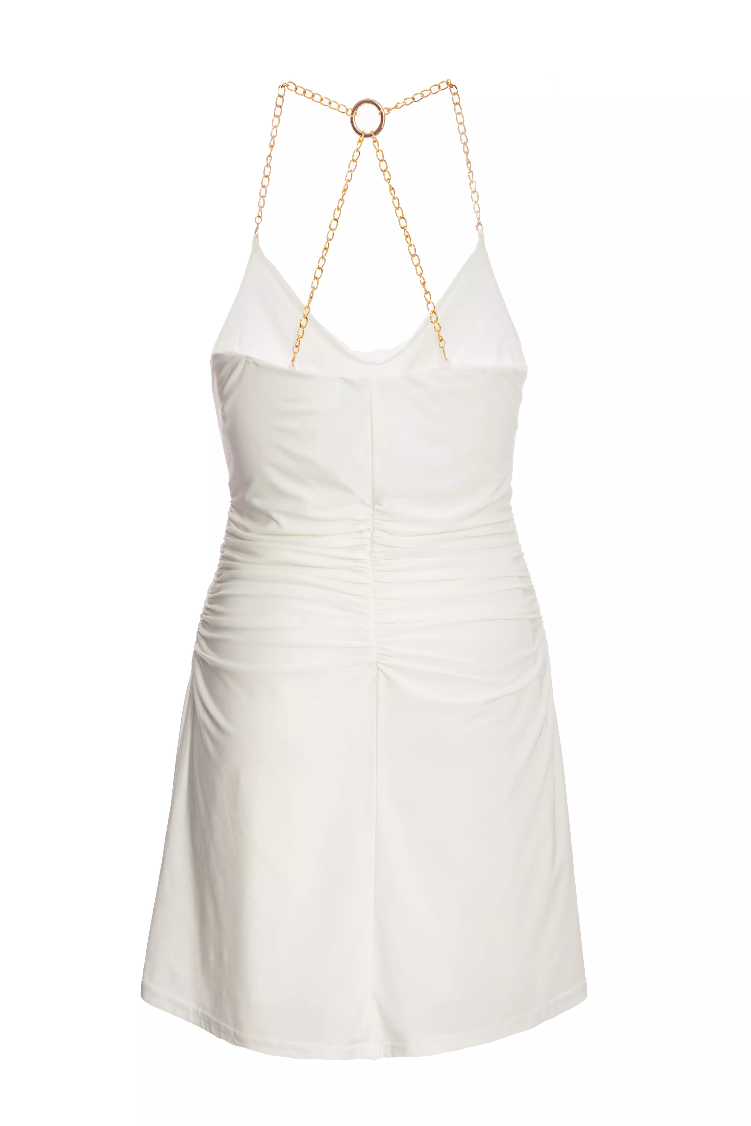 Cream Chain Strap Mini Dress 