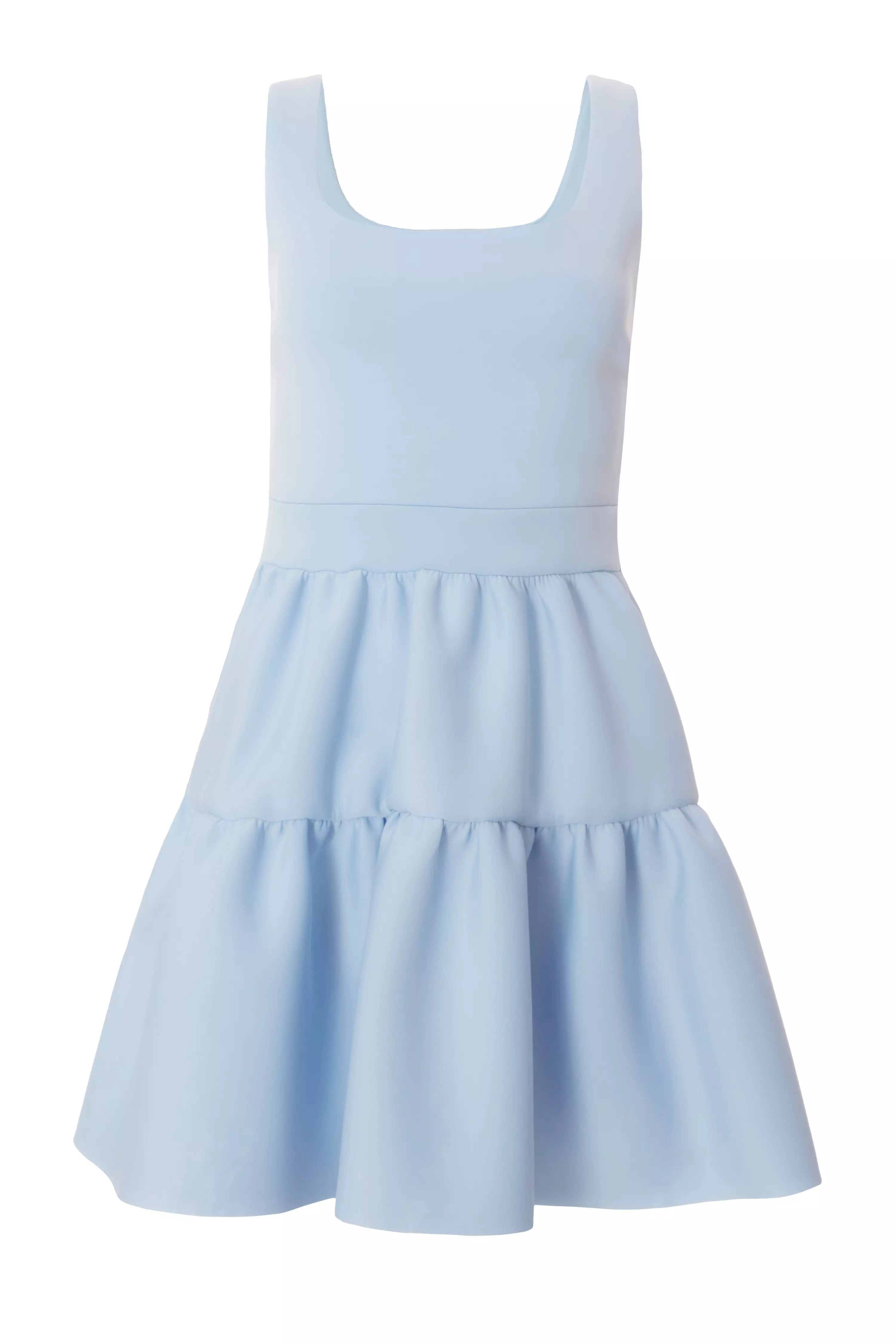 Light Blue Tiered Skater Mini Dress