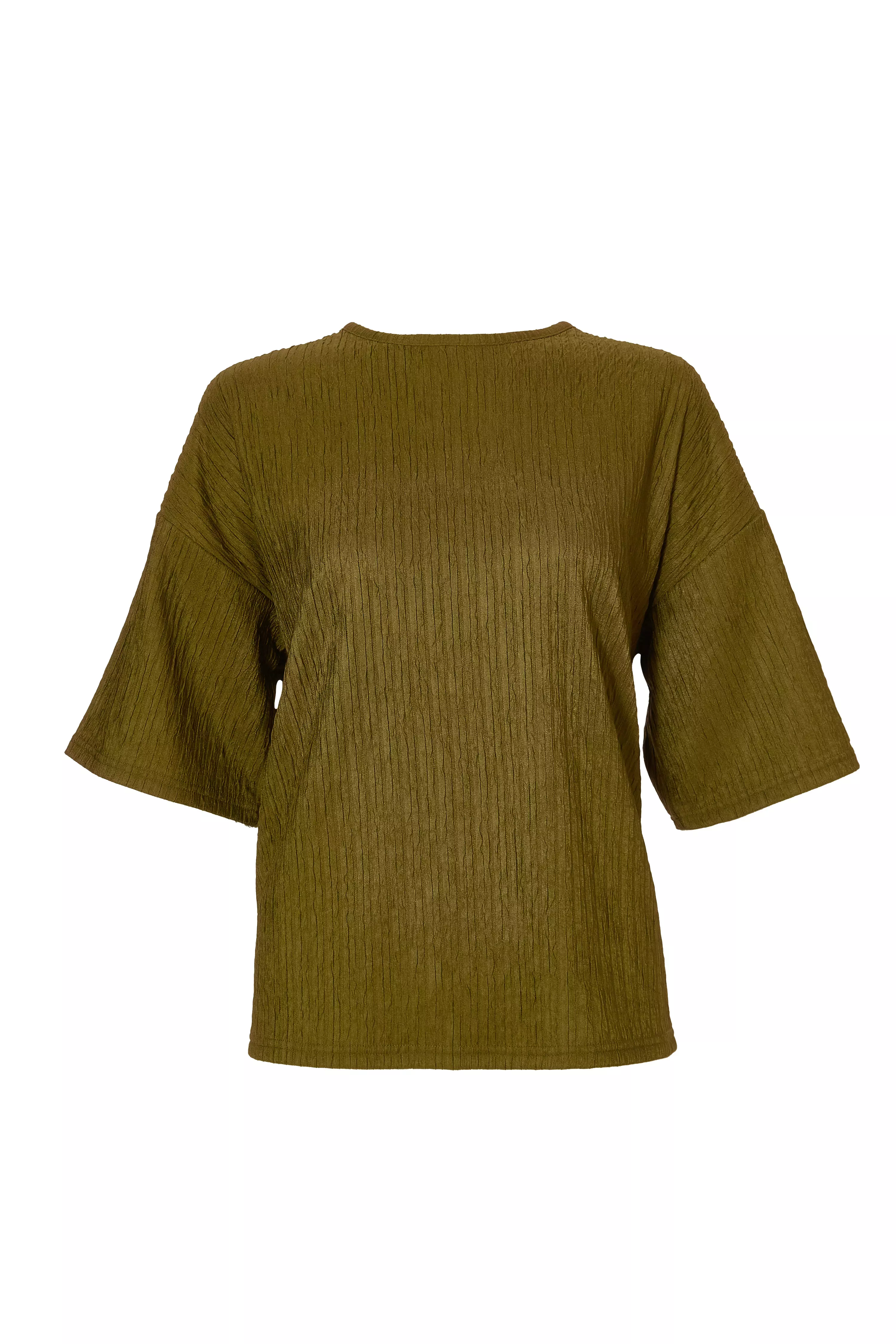 Khaki Textured T-Shirt