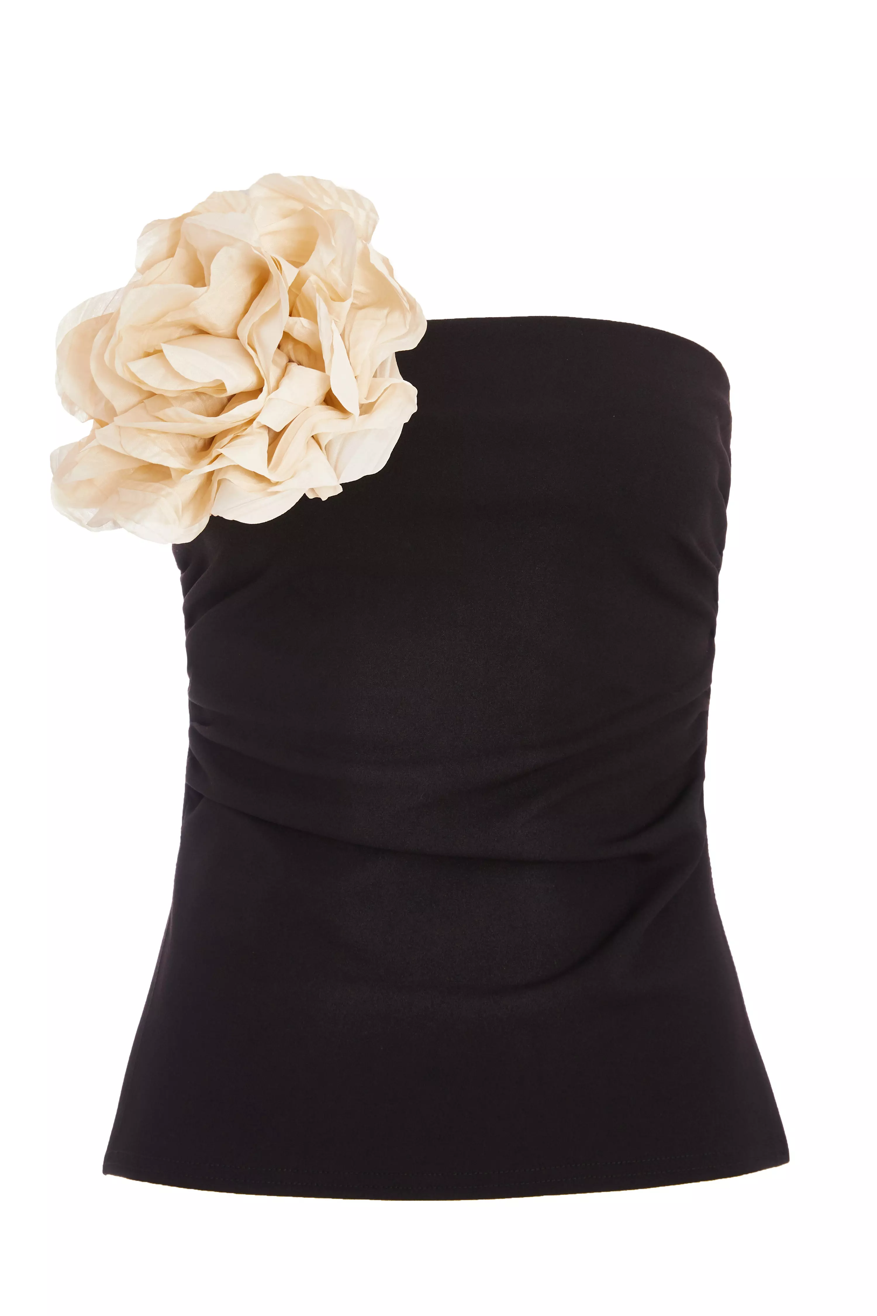 Black Corsage Bandeau Top 