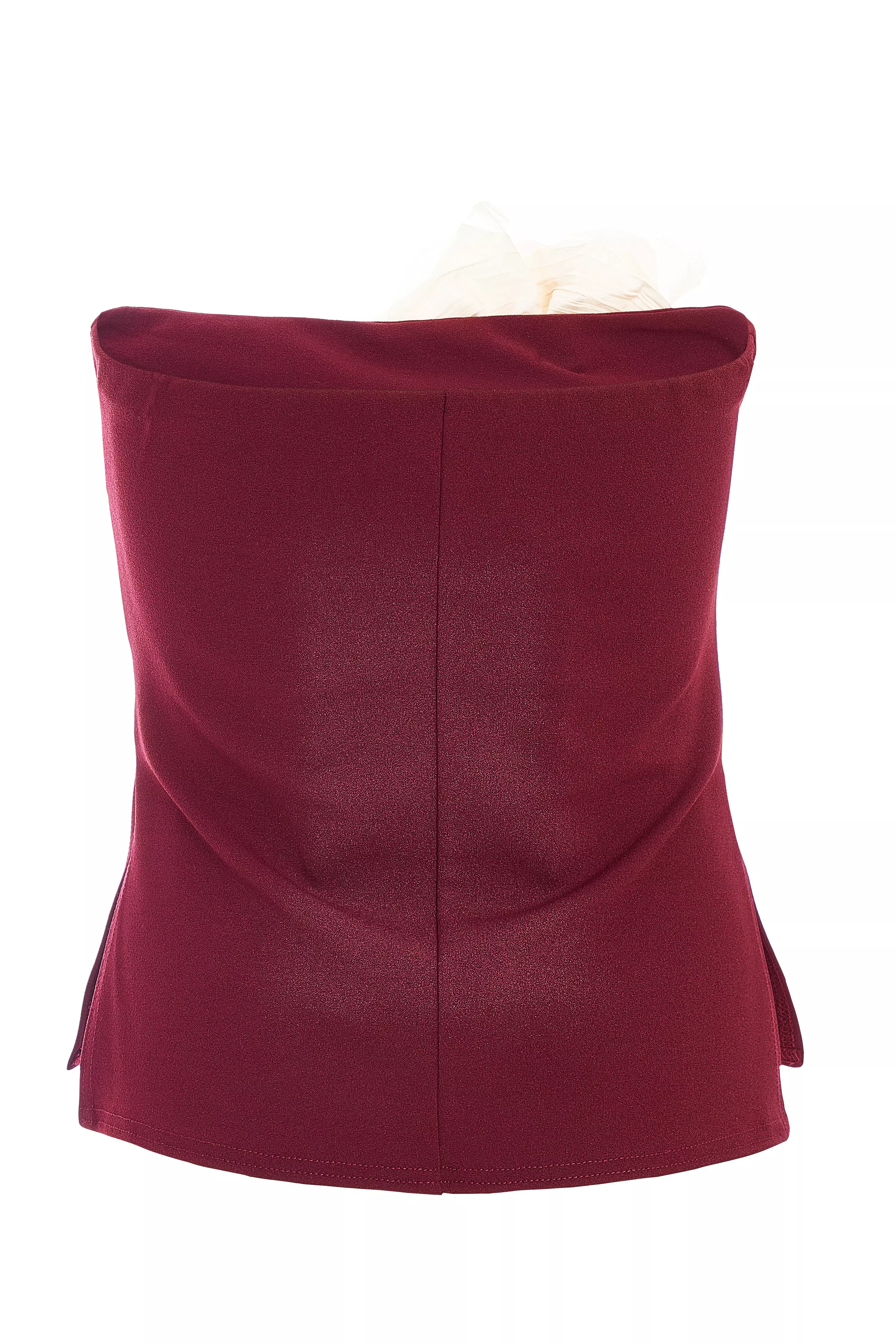 Dark Red Corsage Bandeau Top 