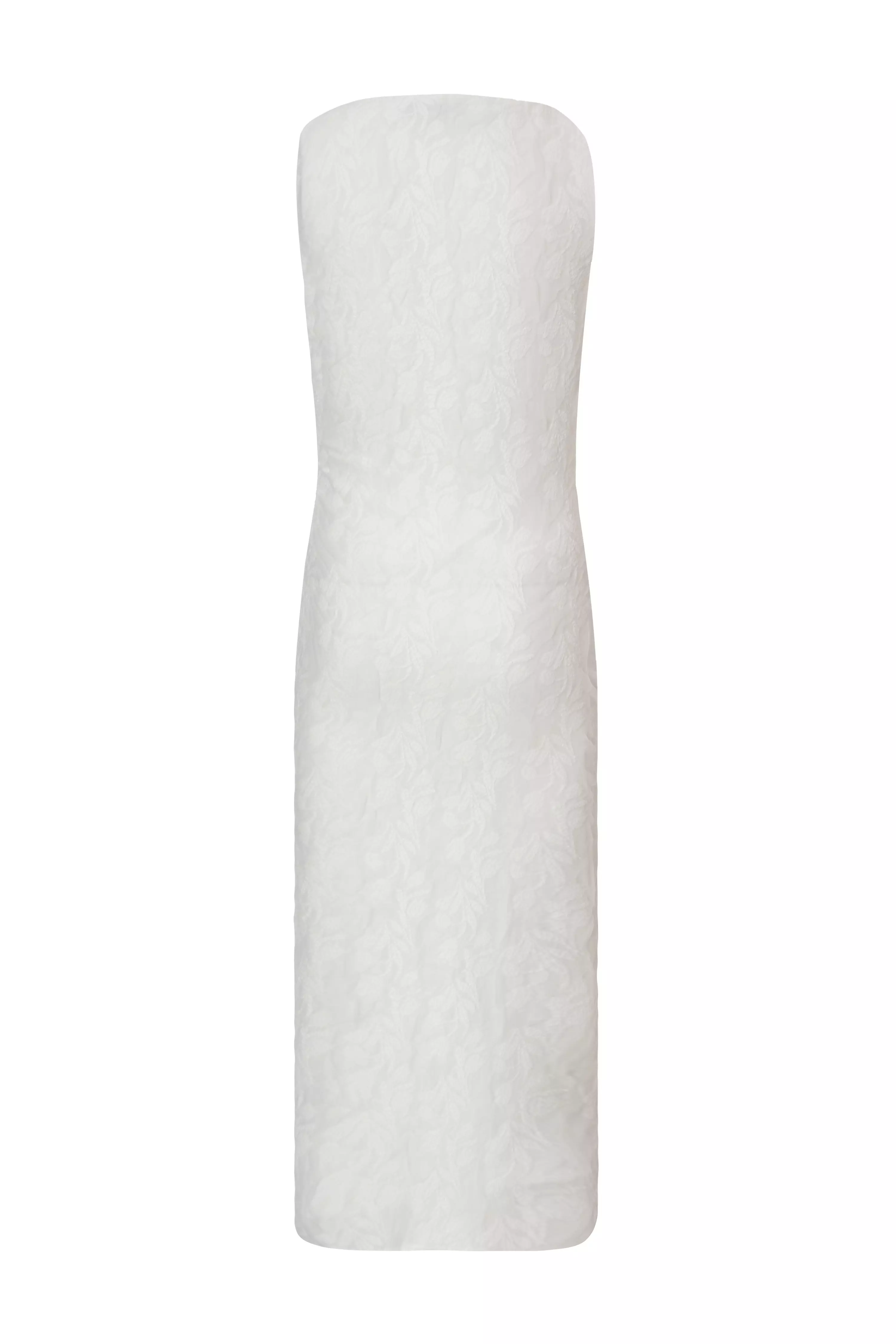 White Jacquard Midaxi Dress