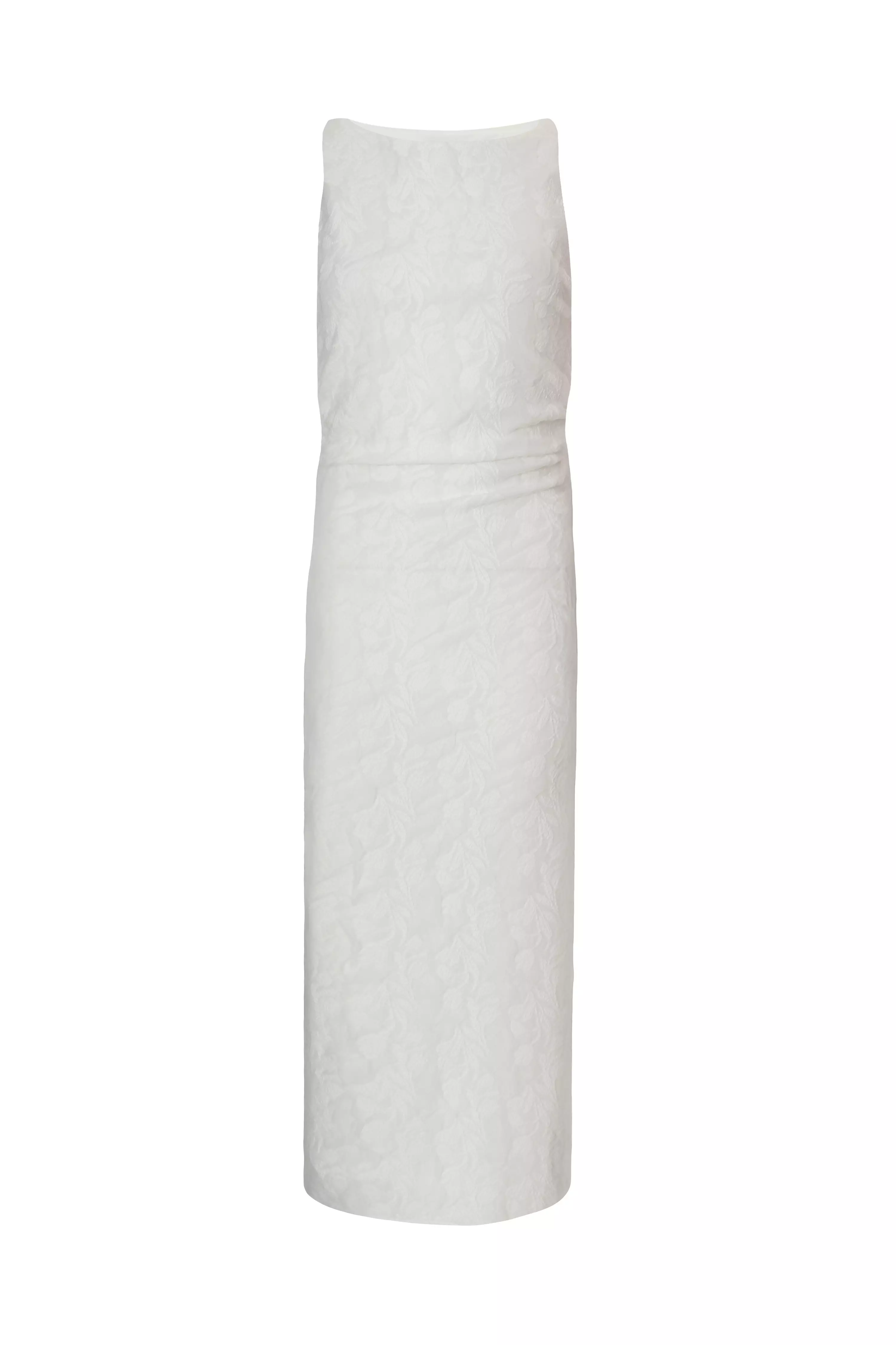 White Jacquard Midaxi Dress