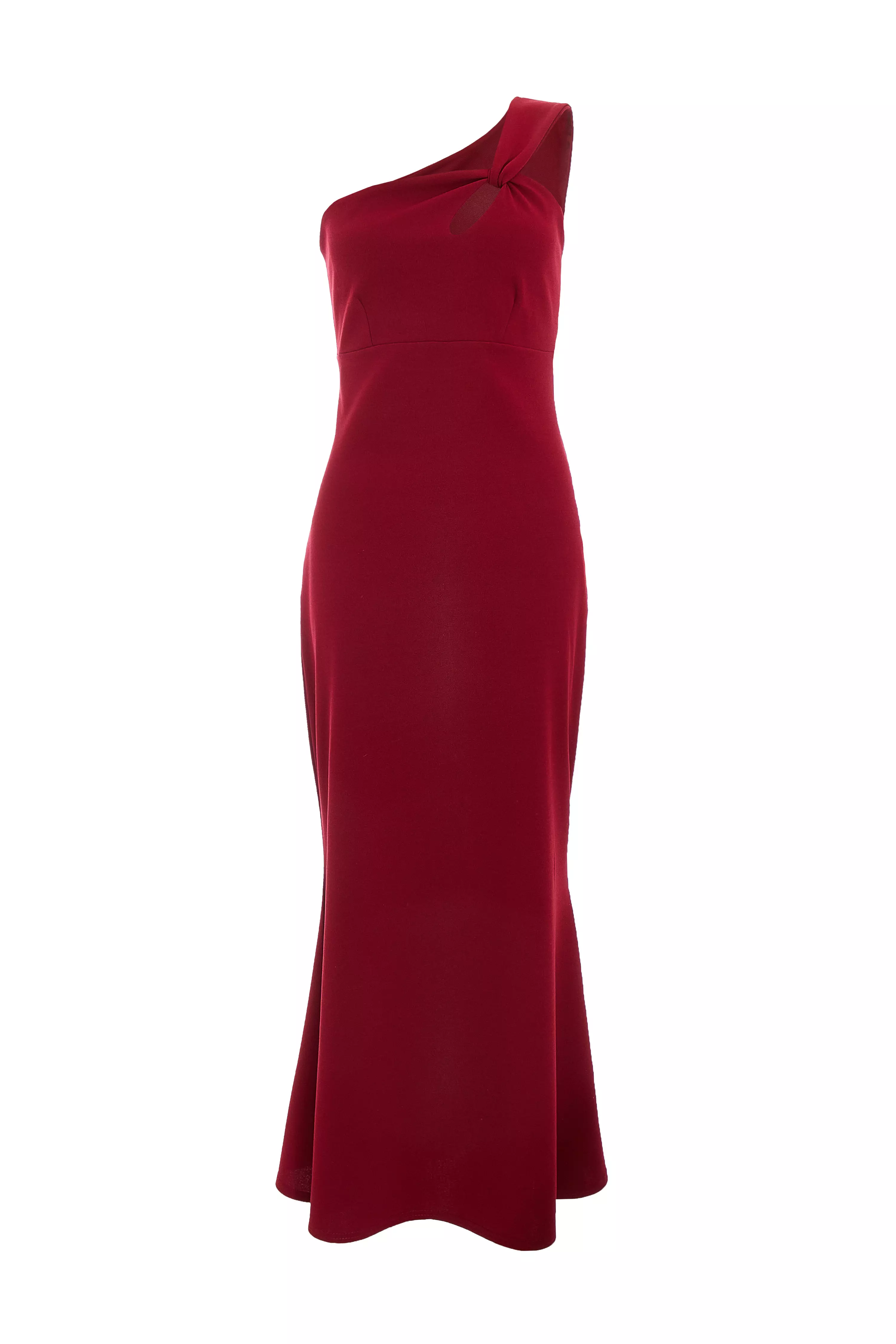 Dark Red Fishtail Midaxi Dress