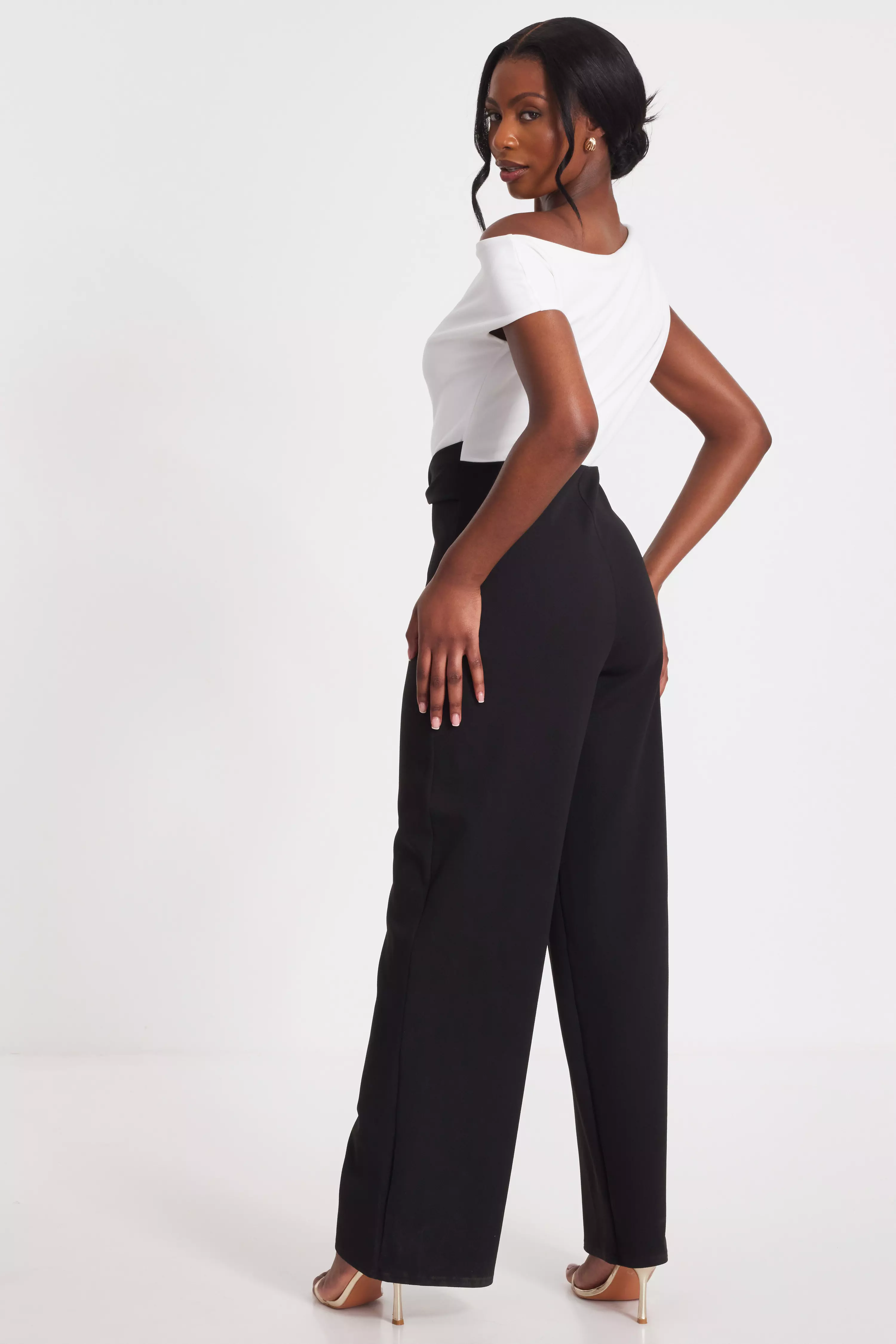 Black Contrast Palazzo Jumpsuit