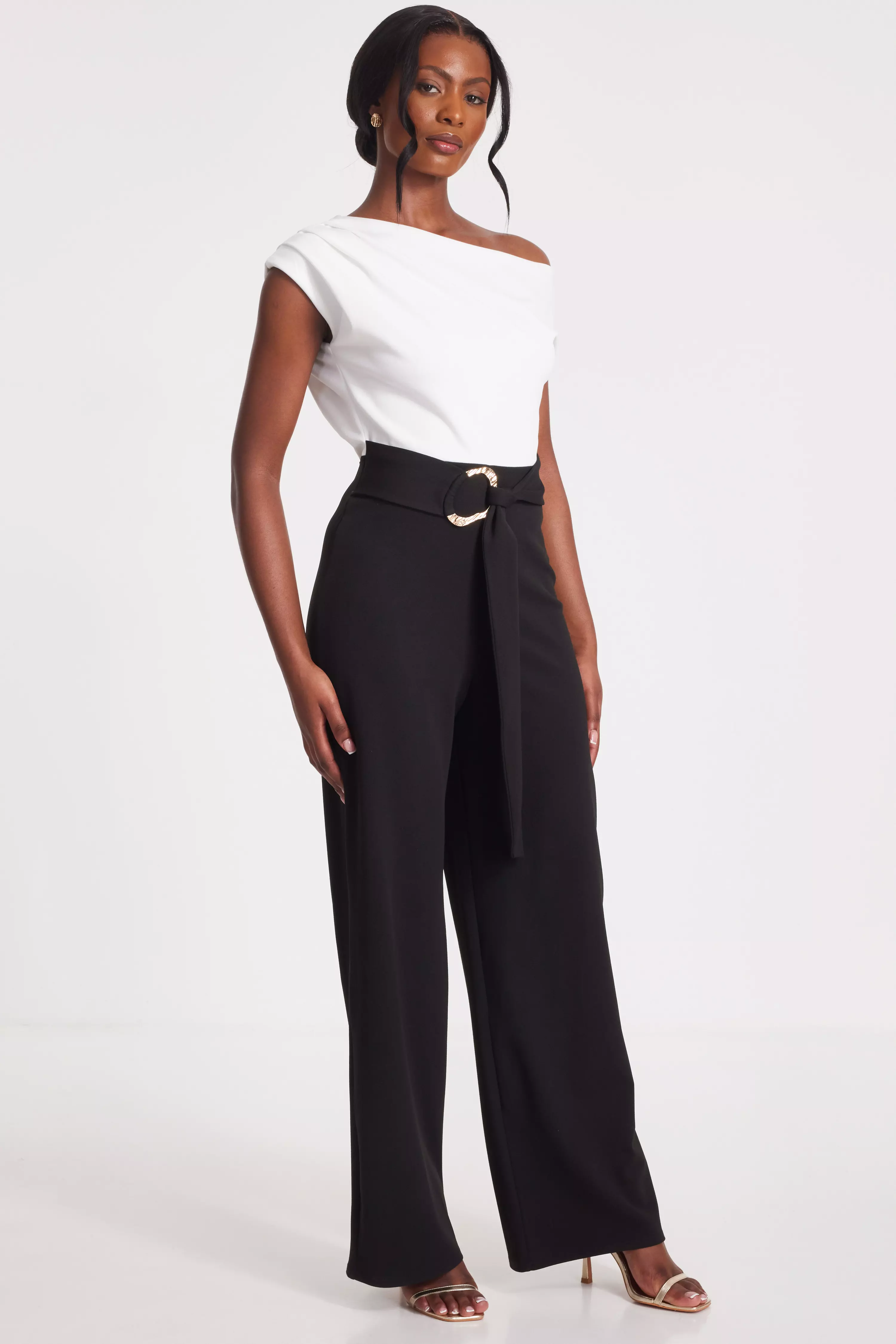 Black Contrast Palazzo Jumpsuit