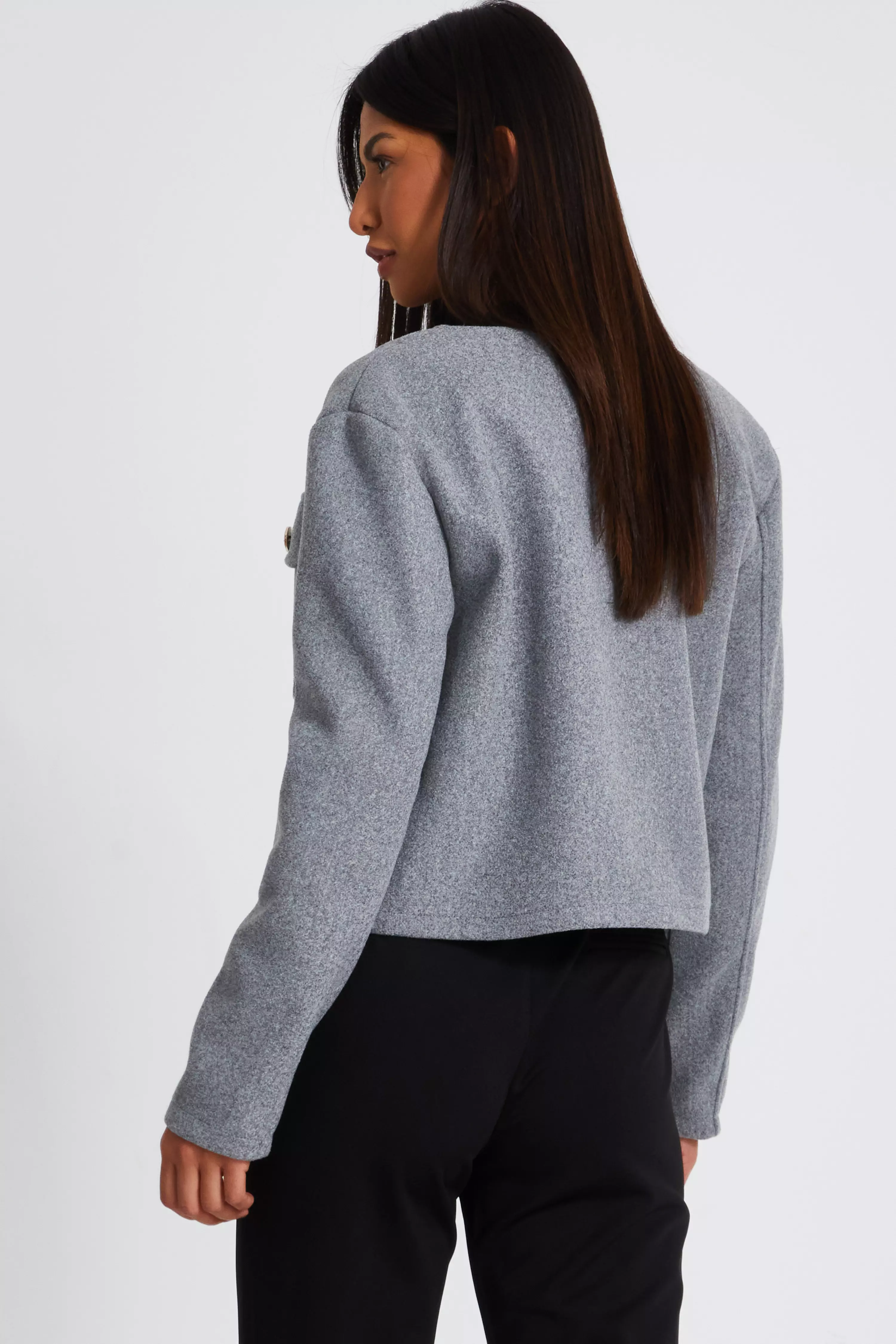 Grey Cropped Jacket