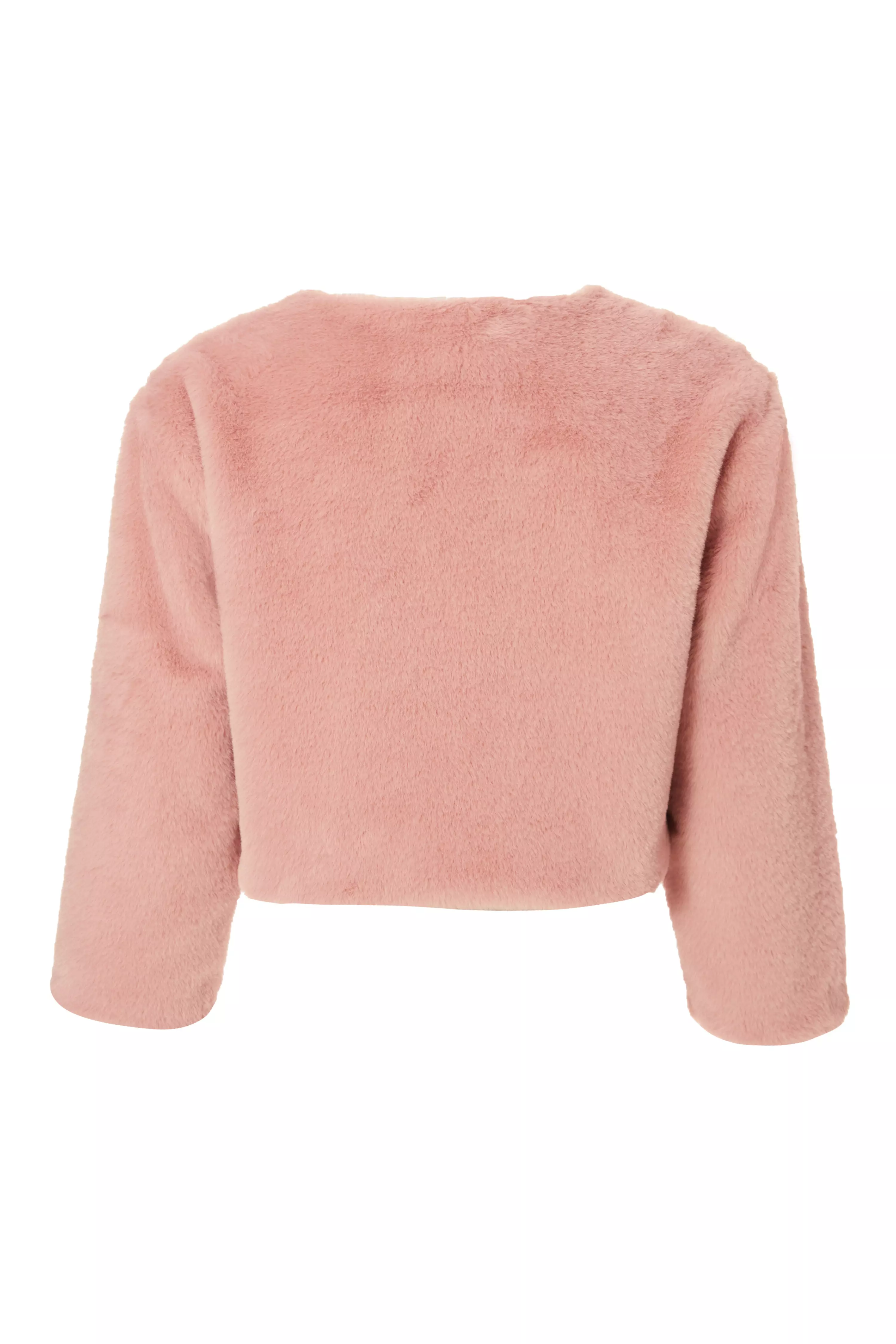 Blush Faux Fur Cropped Cape