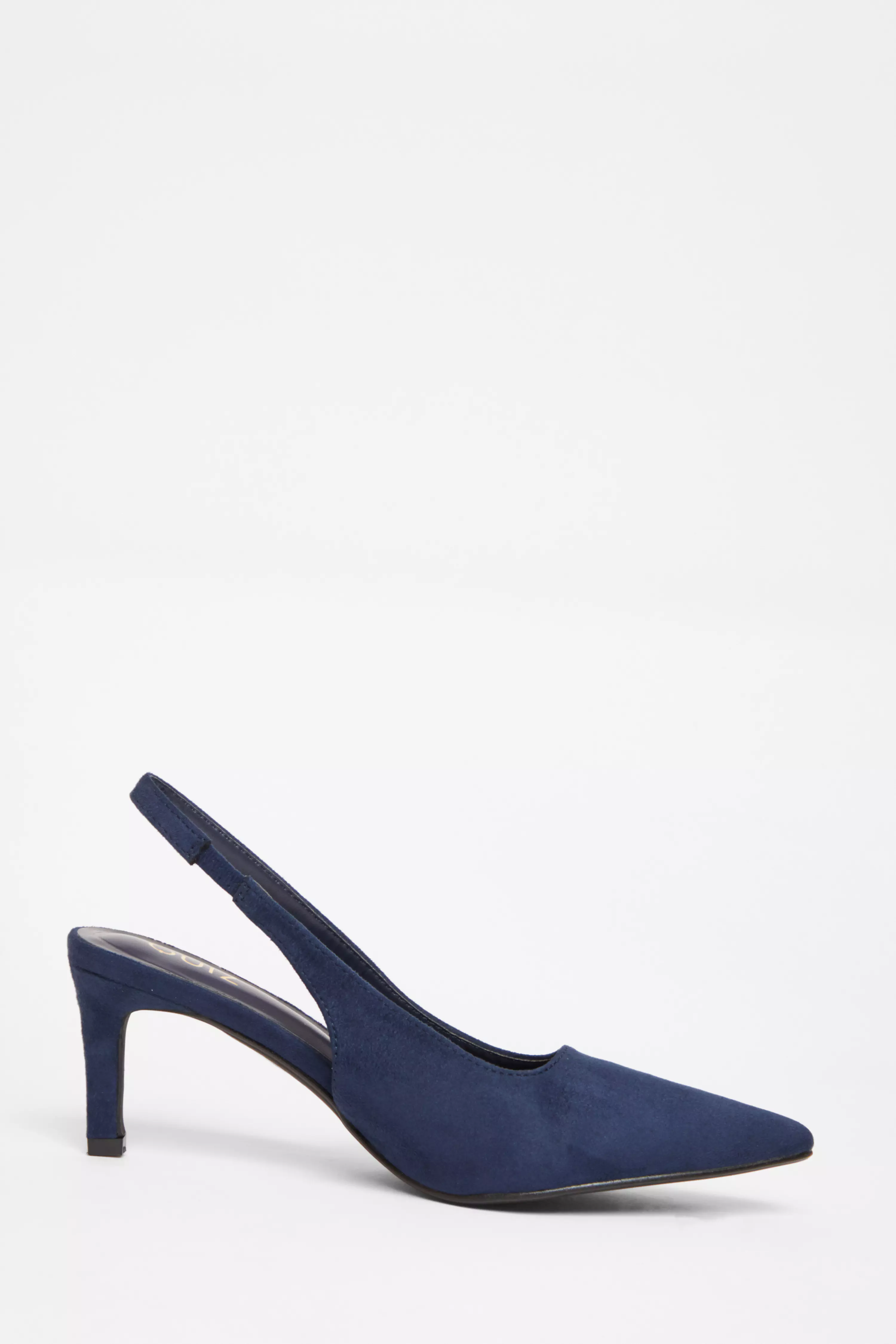 Navy Slingback Low Court Heels 