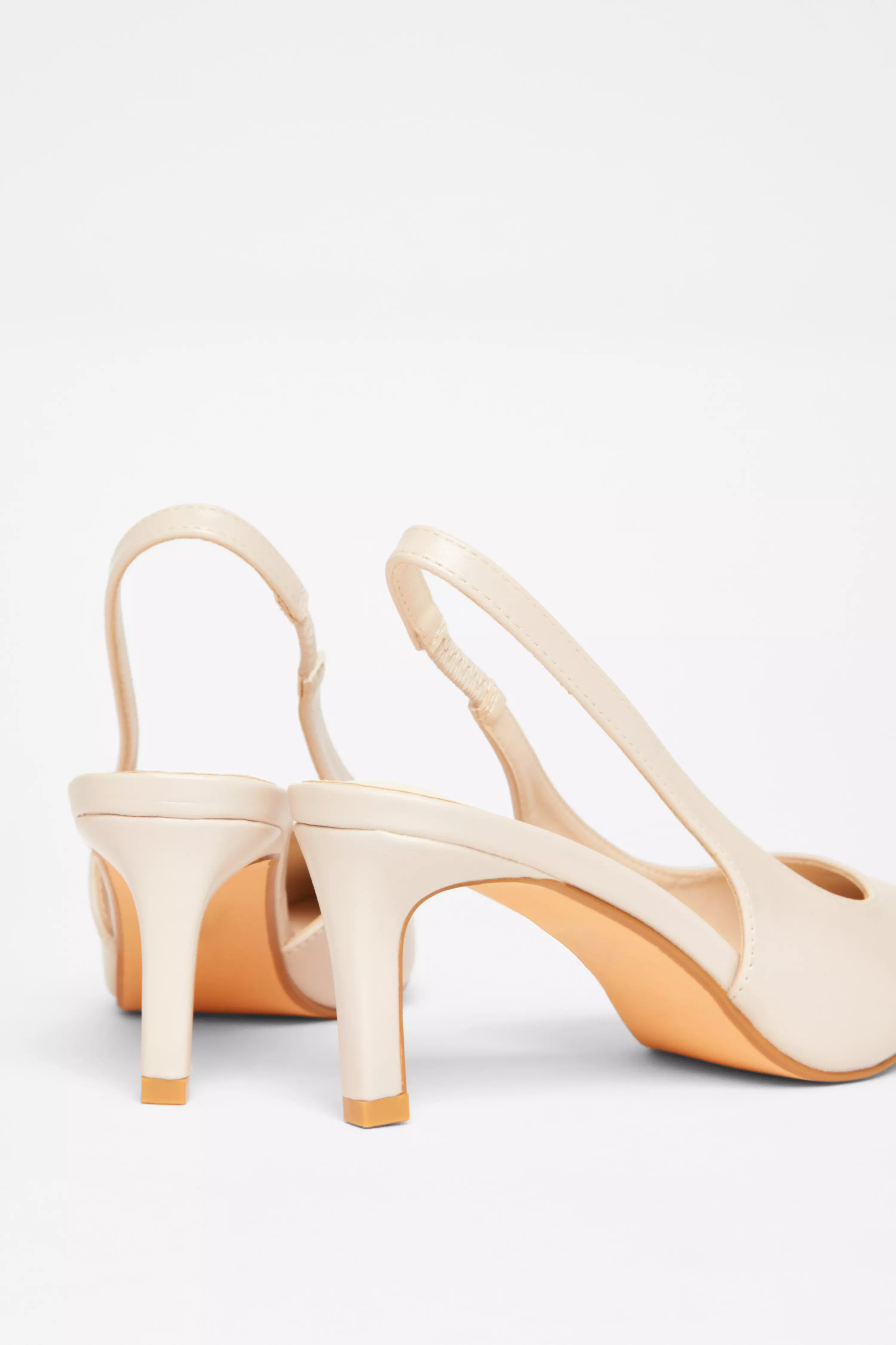 Nude Slingback Low Court Heels