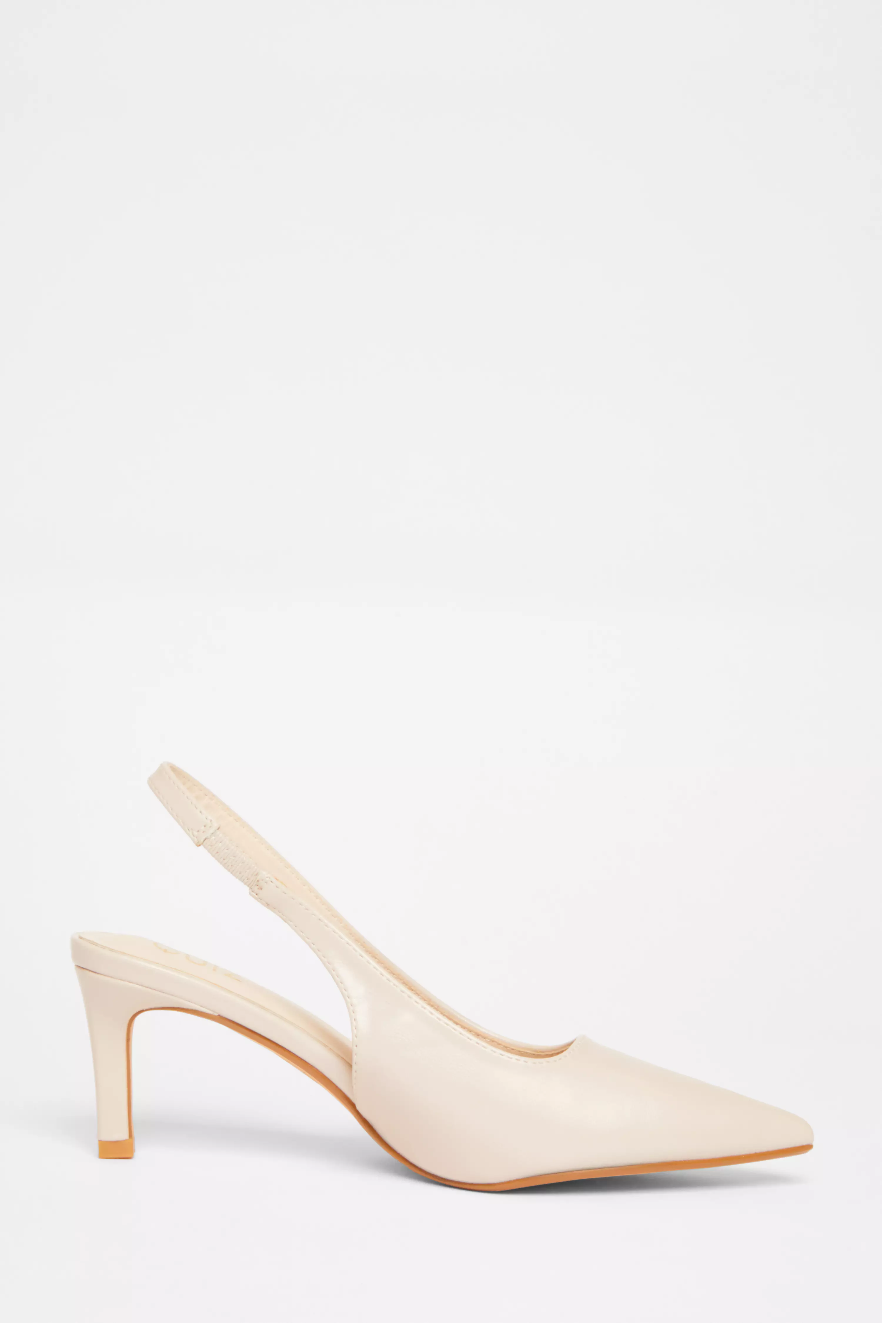 Nude Slingback Low Court Heels