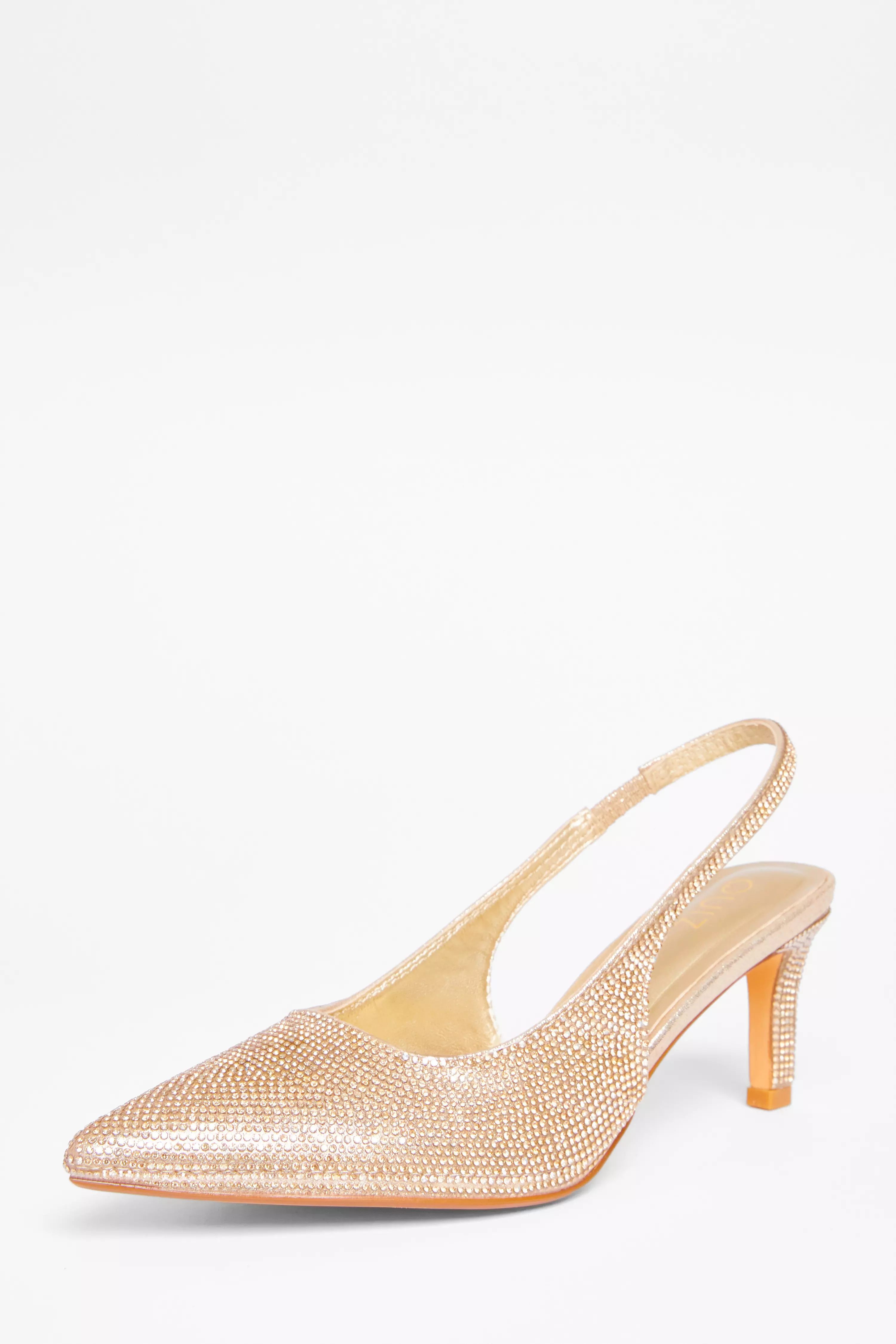 Gold Diamante Sling Back Heels