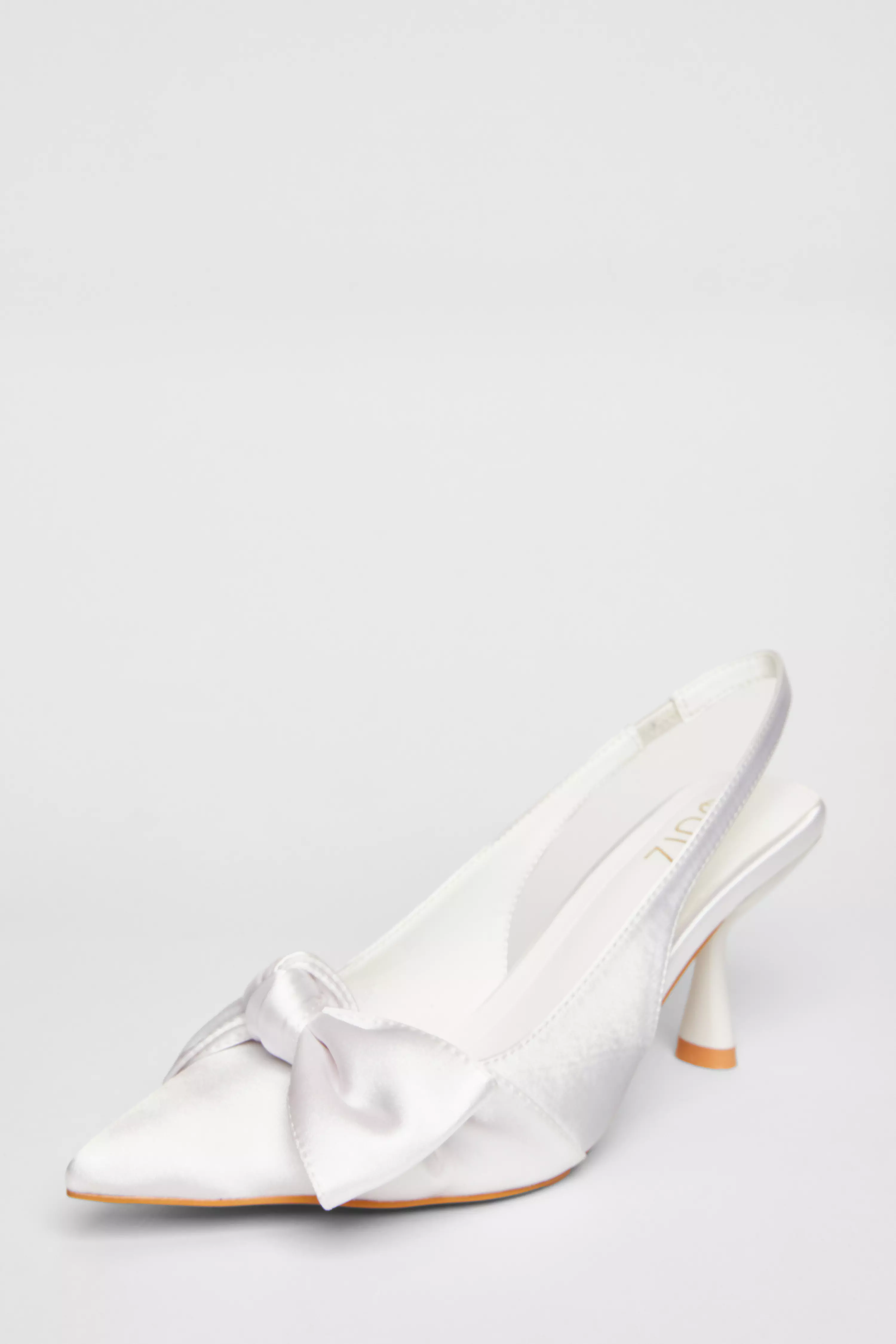 Bridal White Slingback Court Heels