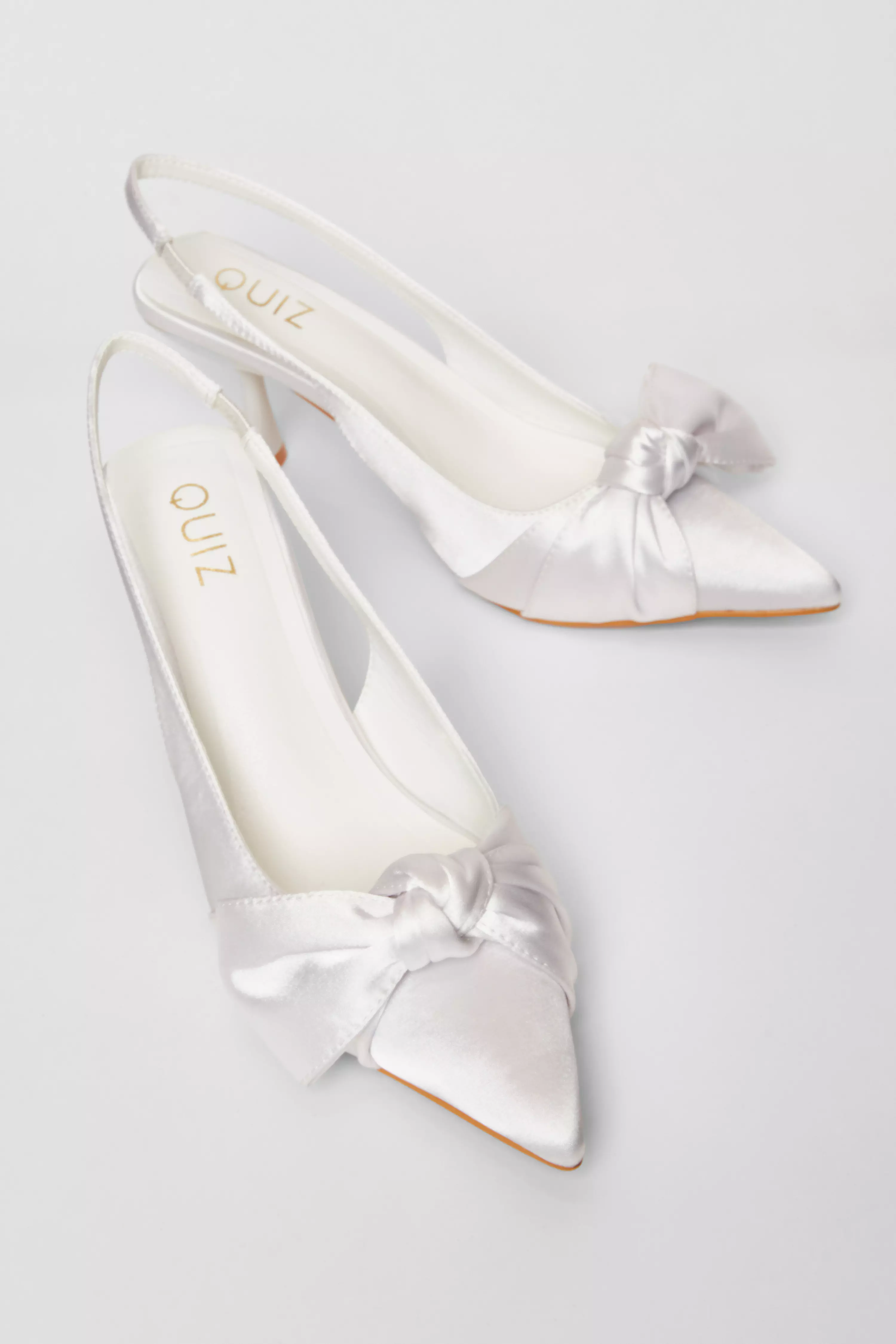 Bridal White Slingback Court Heels