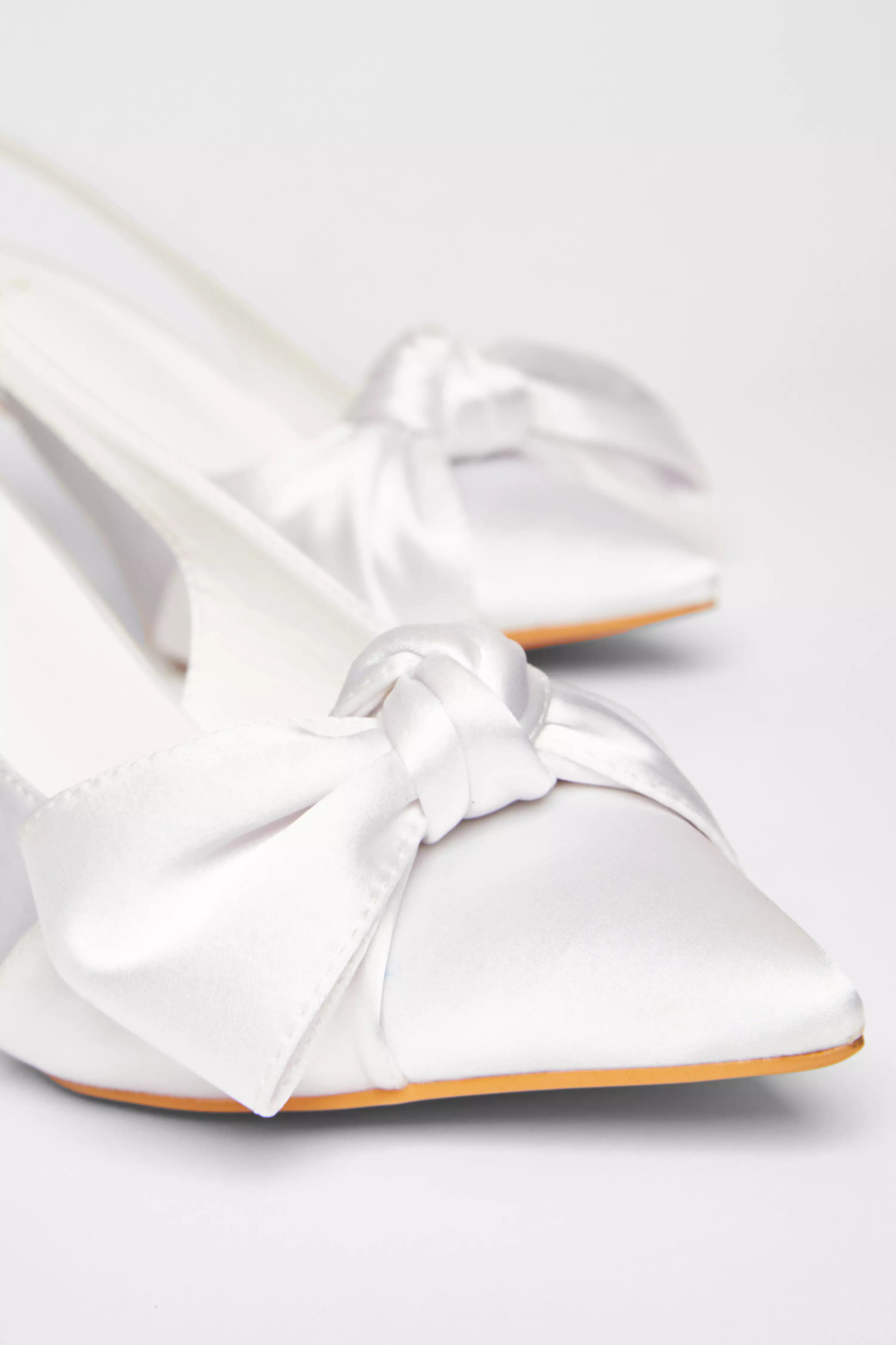 Bridal White Slingback Court Heels