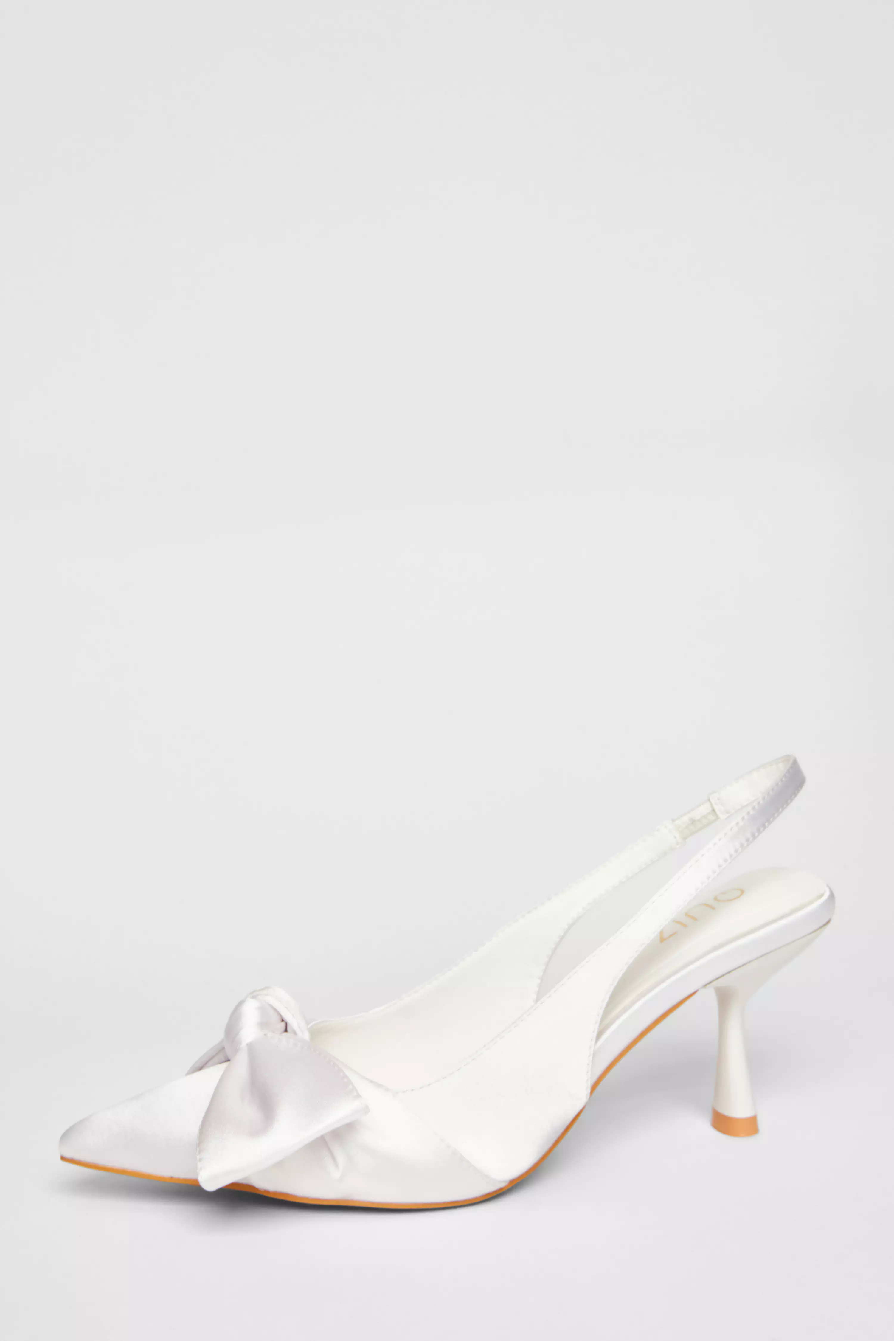 Bridal White Slingback Court Heels