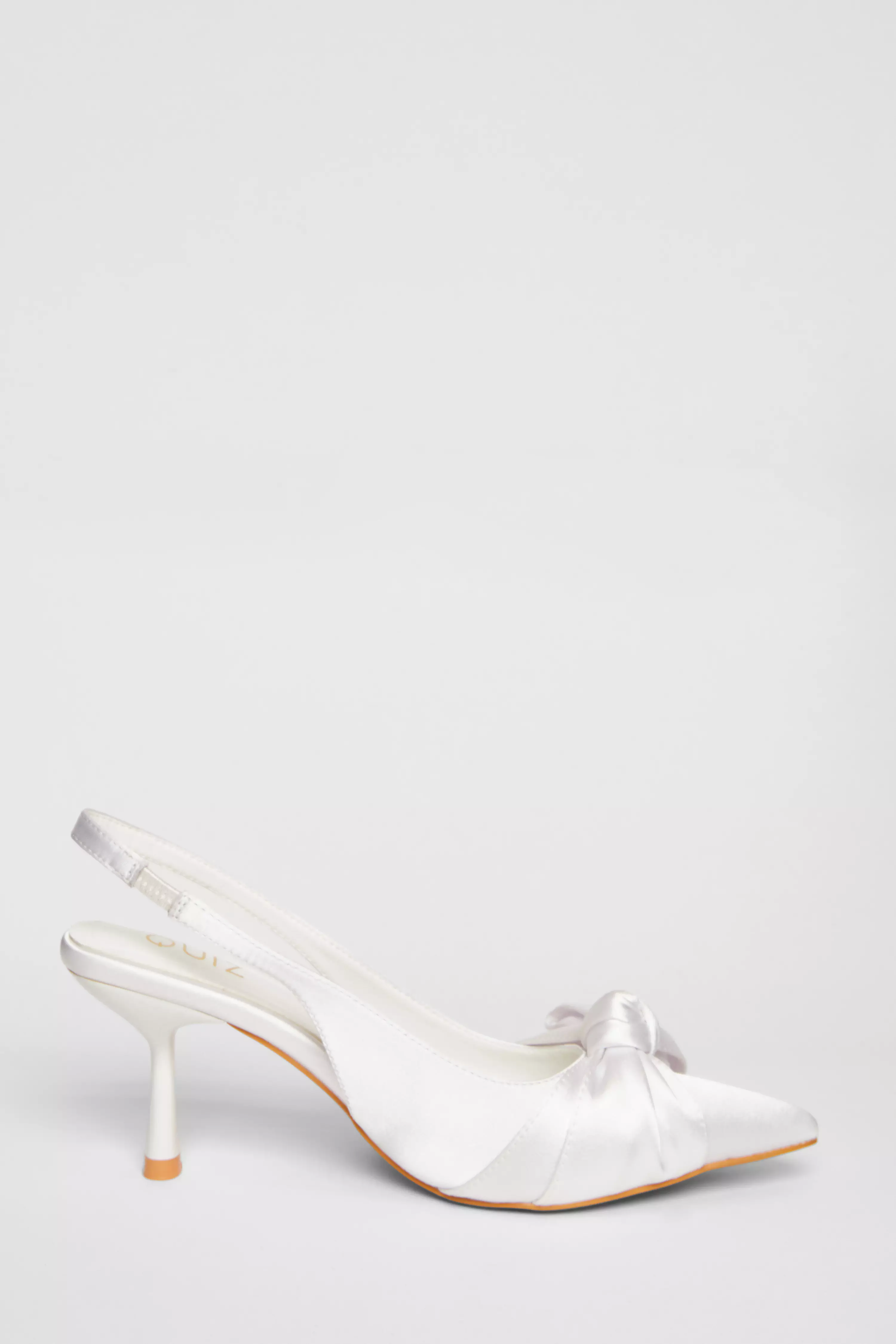 Bridal White Slingback Court Heels