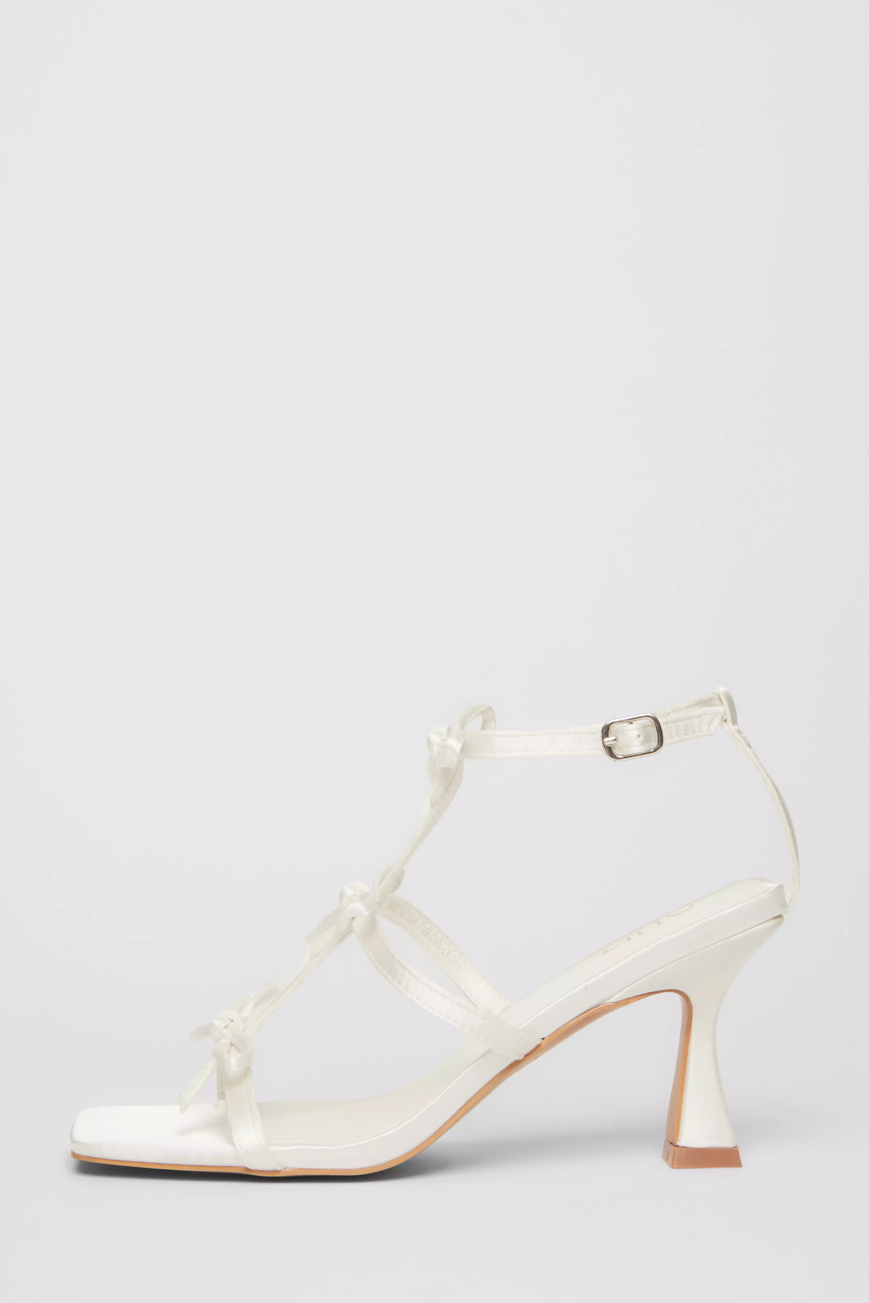 Bridal White Satin Bow Heels