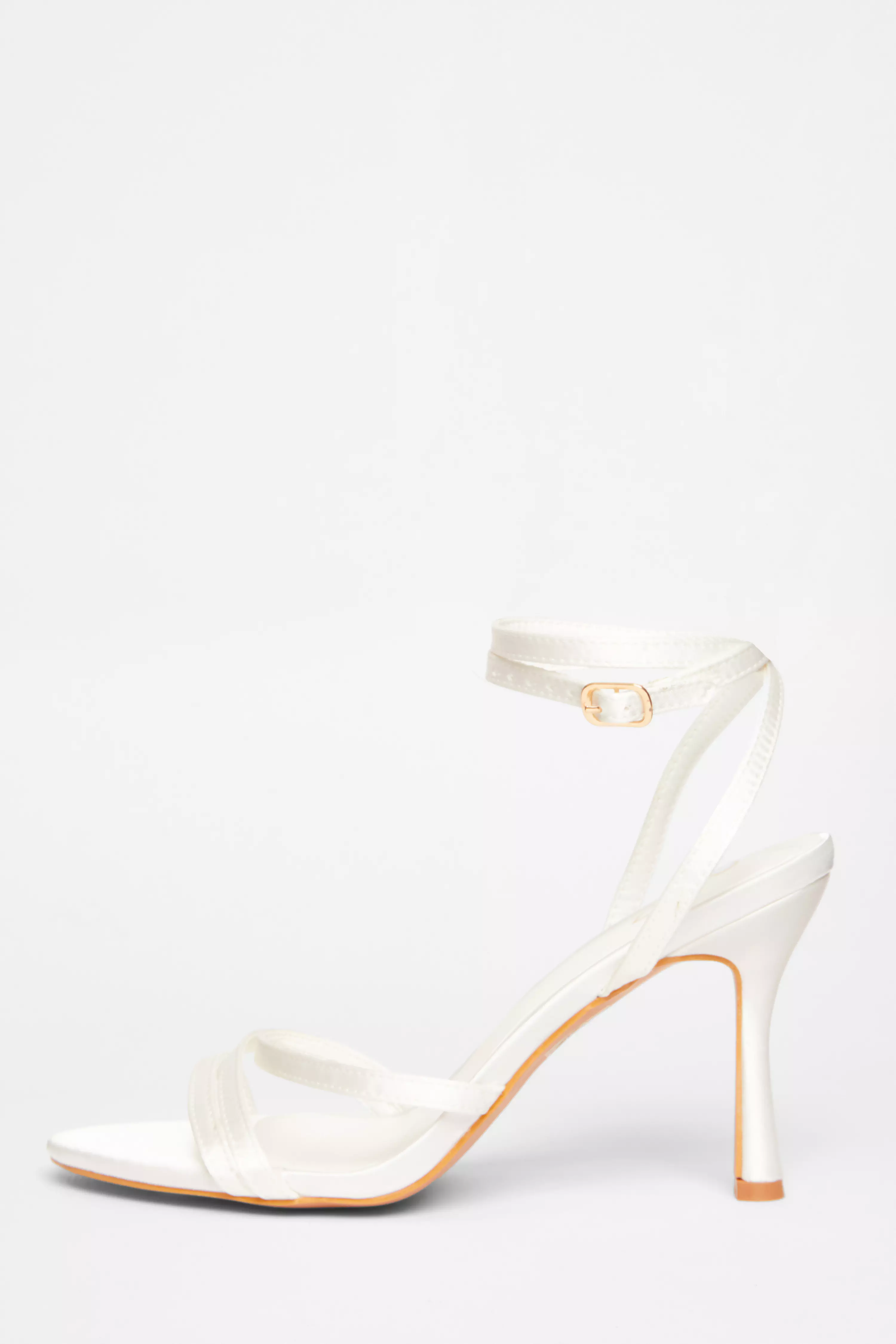 Bridal White Strappy Heels